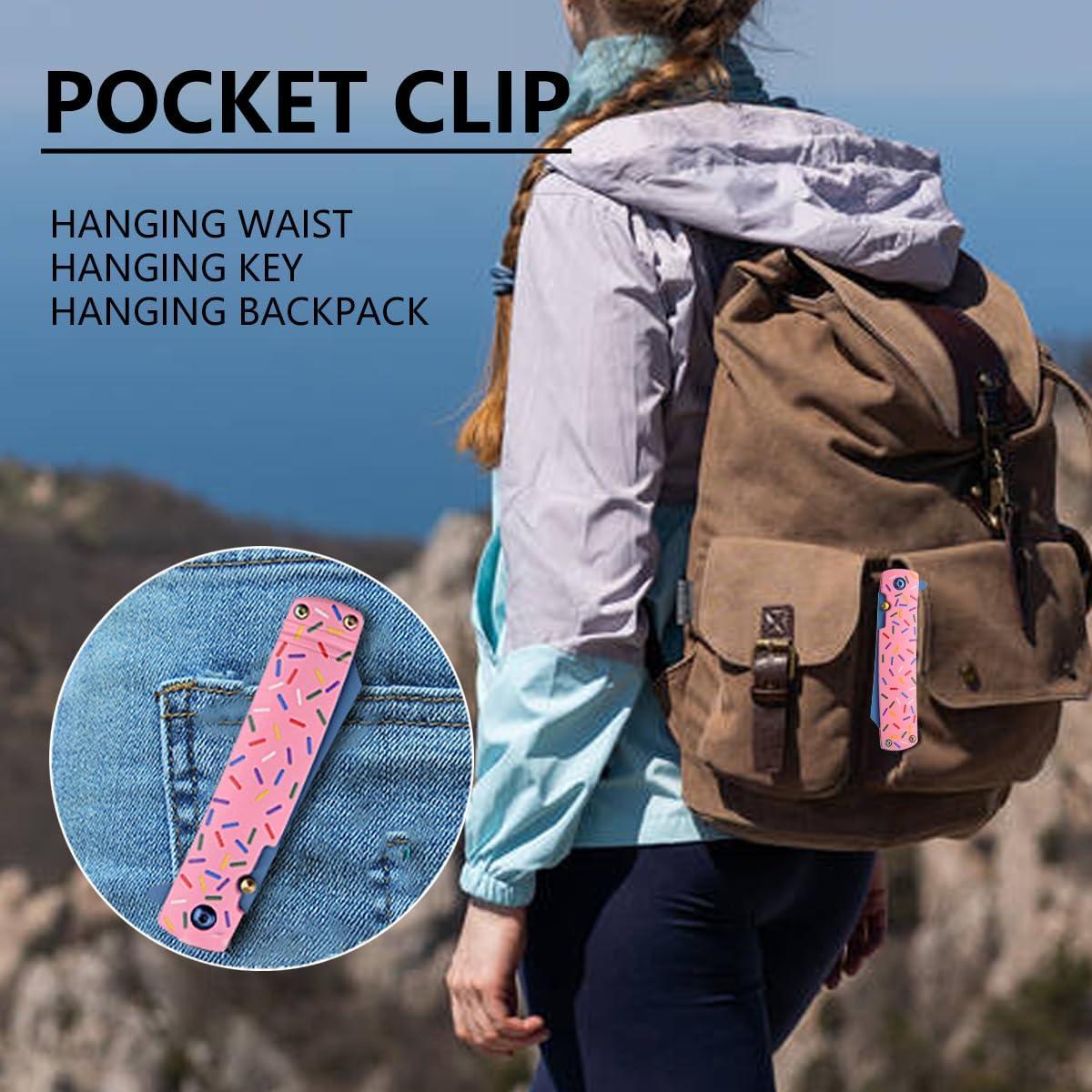 Cuchillo de bolsillo 10MOONS rosa 18.03 cm acero inoxidable