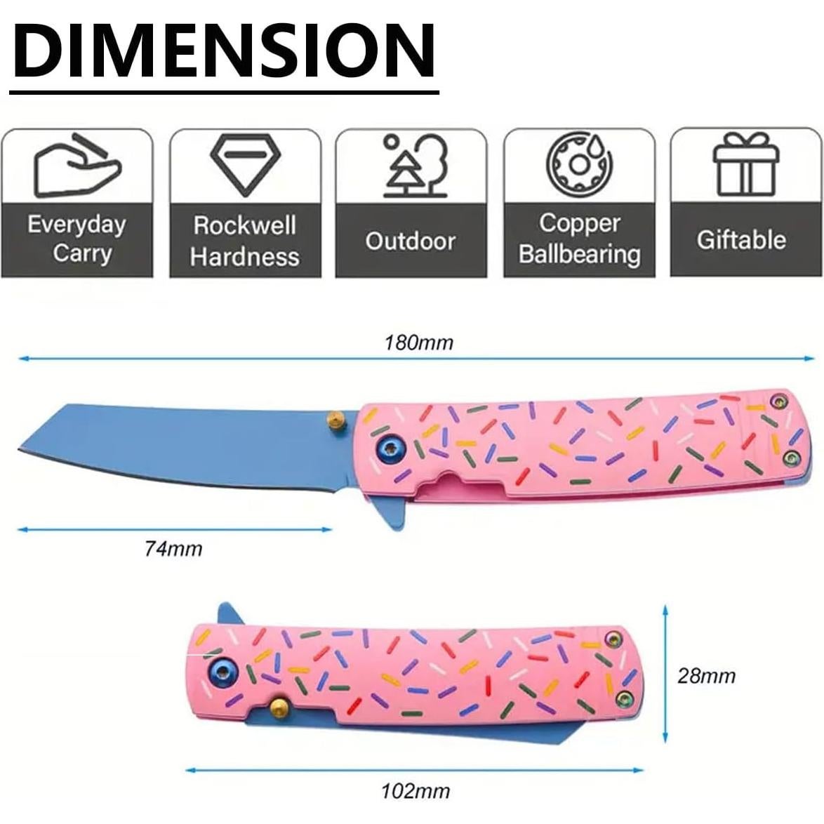 Cuchillo de bolsillo 10MOONS rosa 18.03 cm acero inoxidable