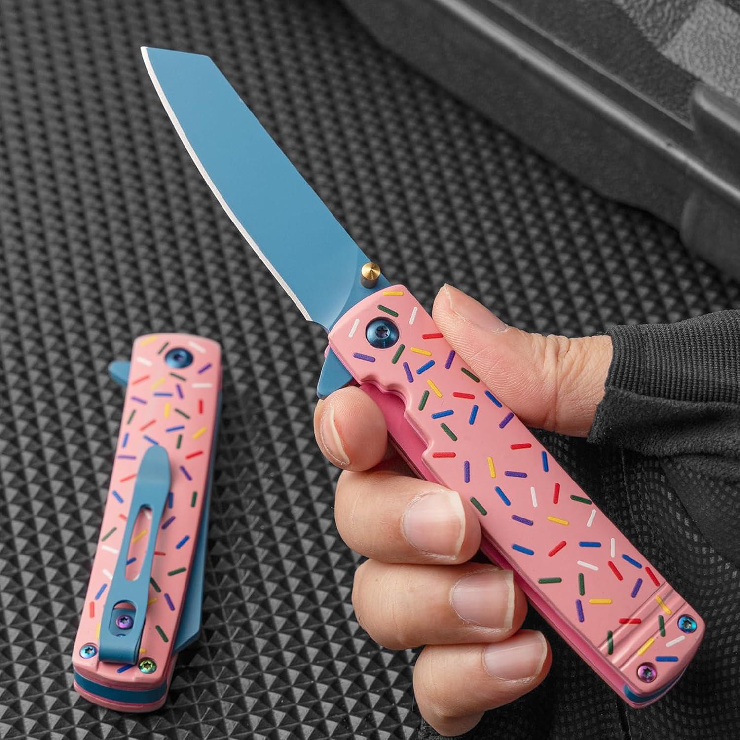 Cuchillo de bolsillo 10MOONS rosa 18.03 cm acero inoxidable