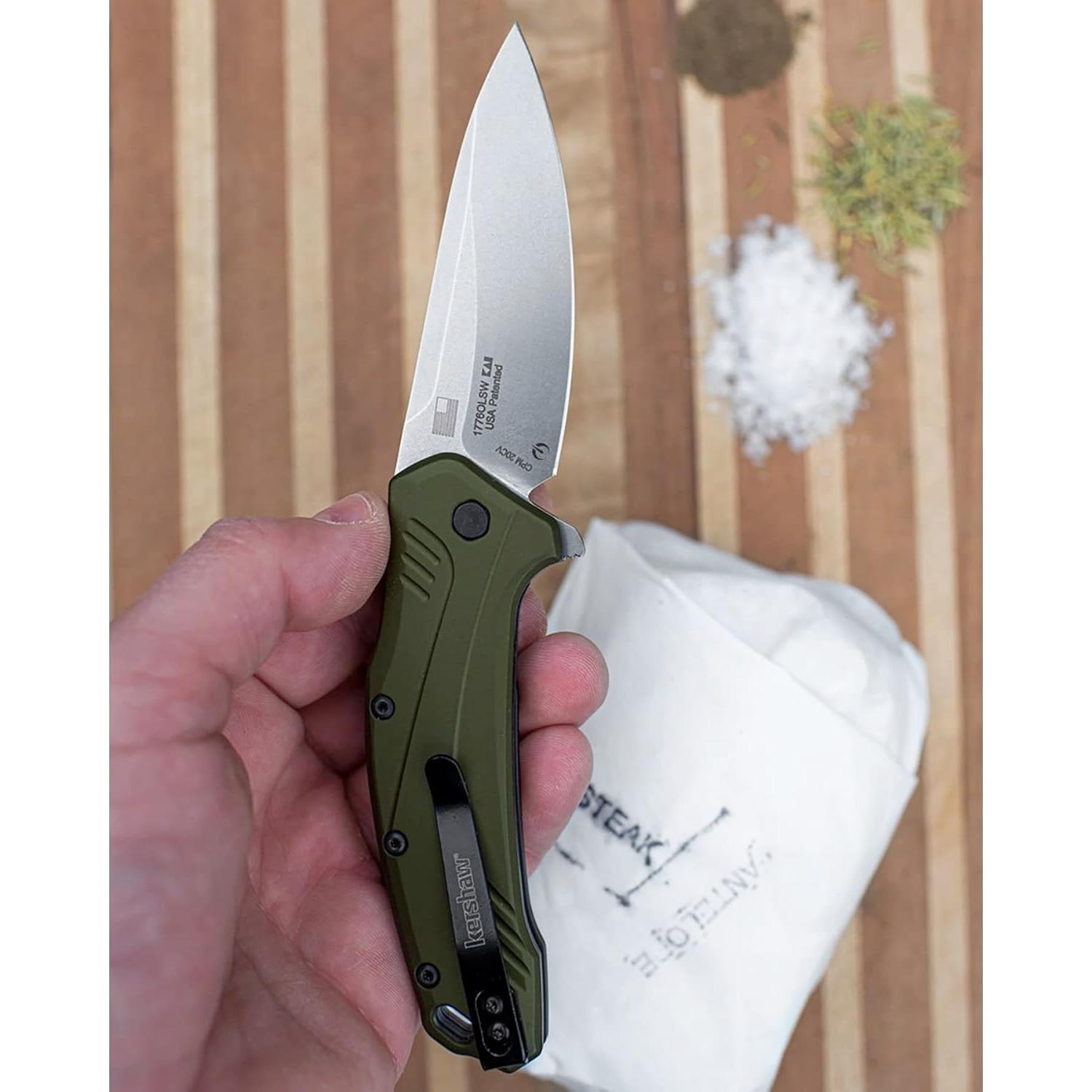 Cuchillo de bolsillo Kershaw Link Oliva 8.26 cm 20CV