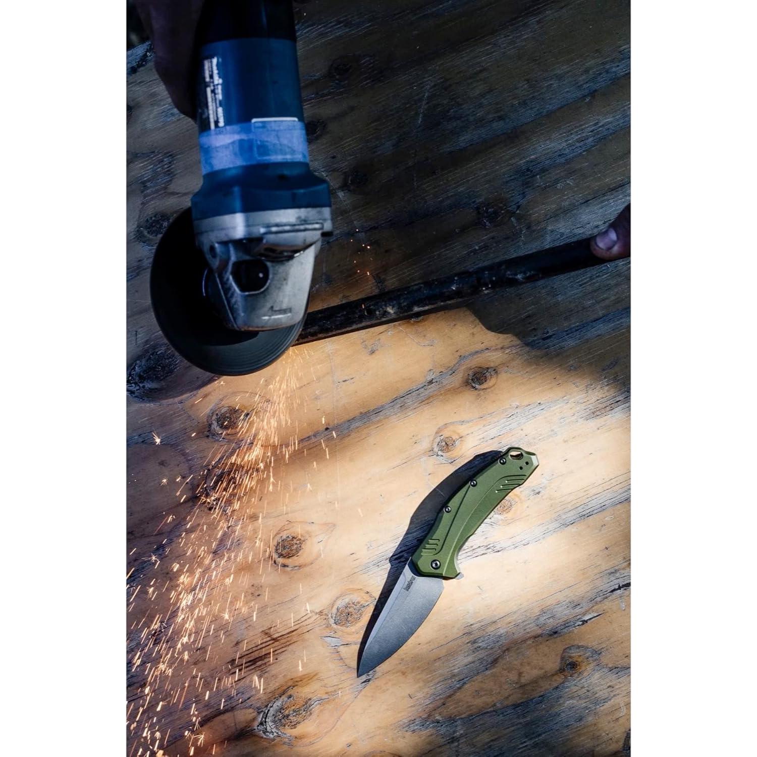 Cuchillo de bolsillo Kershaw Link Oliva 8.26 cm 20CV