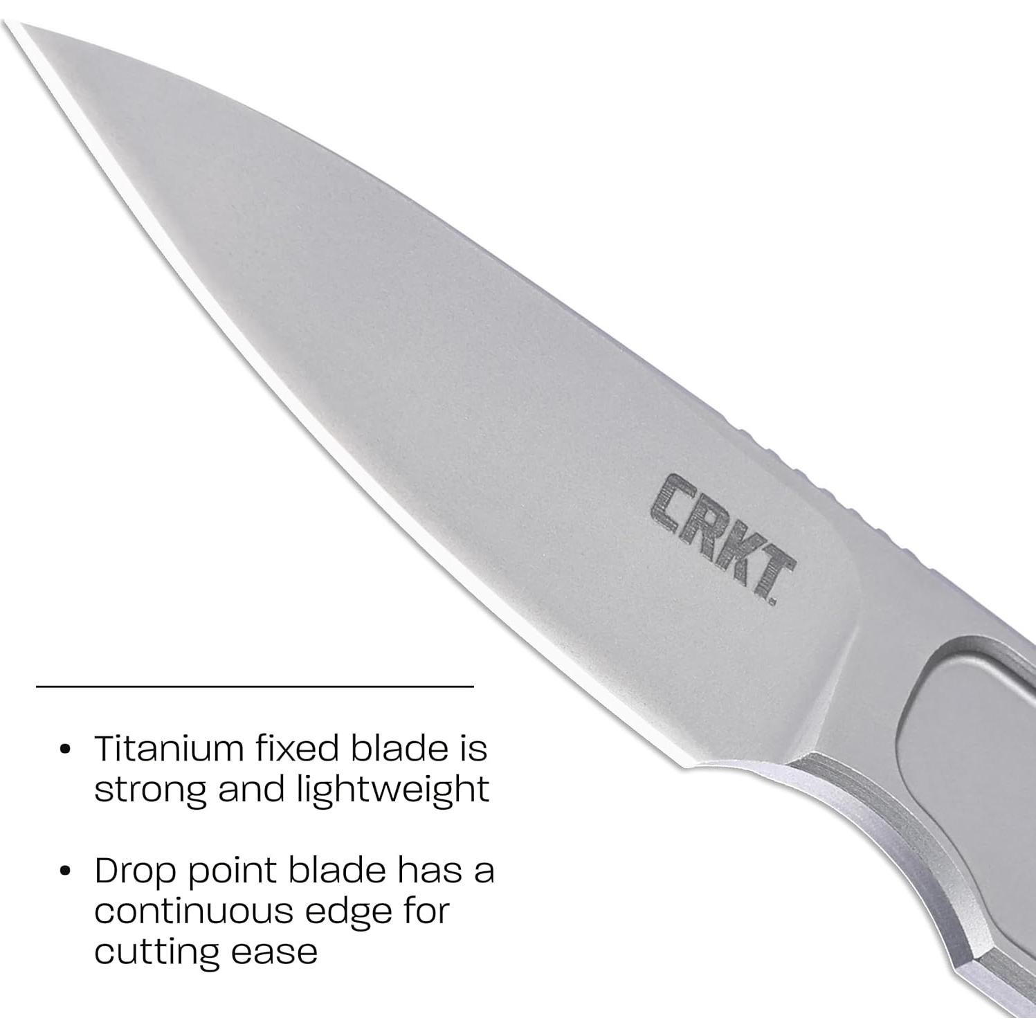 Cuchillo Fijo CRKT HangTi Titanio EDC 42.72 mm con Funda Kydex