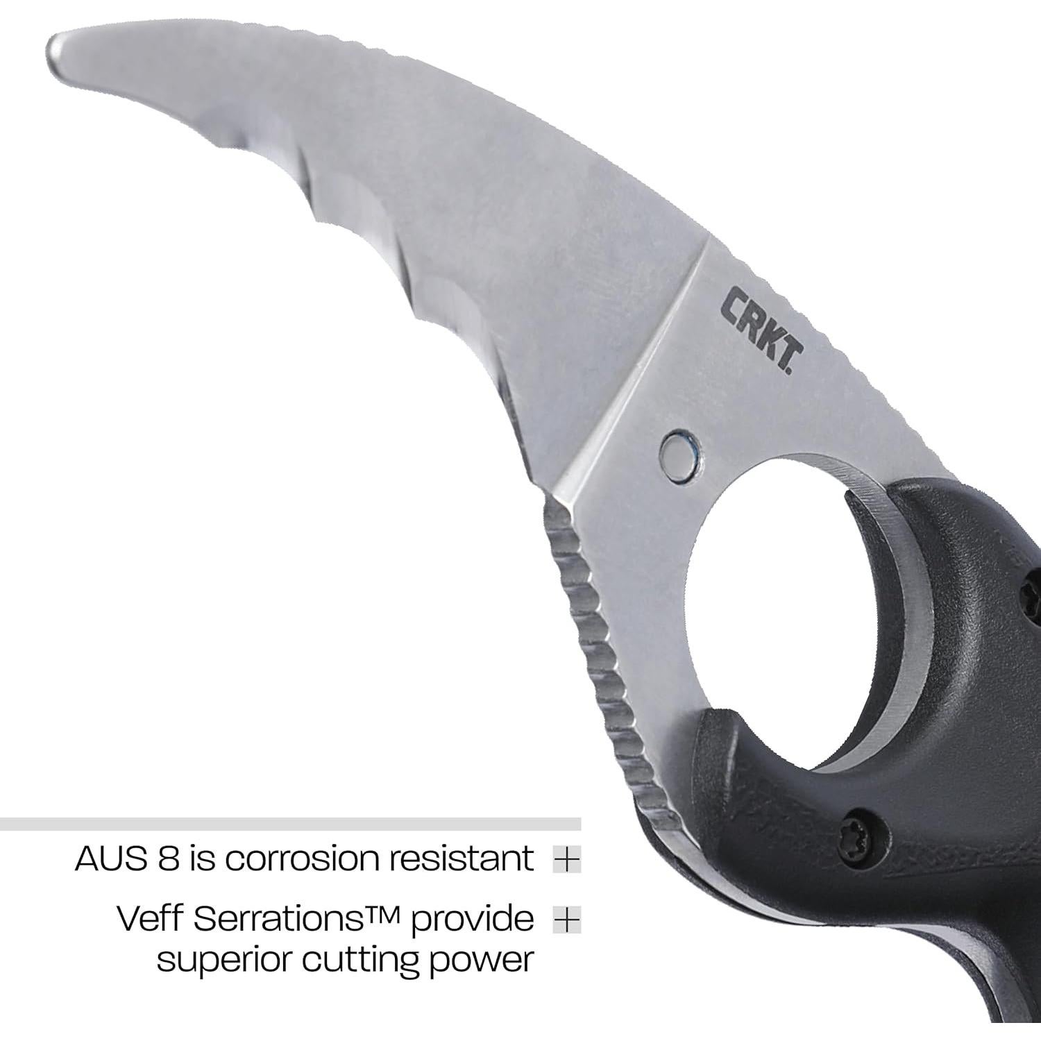 Cuchillo de Hoja Fija CRKT Bear Claw Negro 14.45 cm