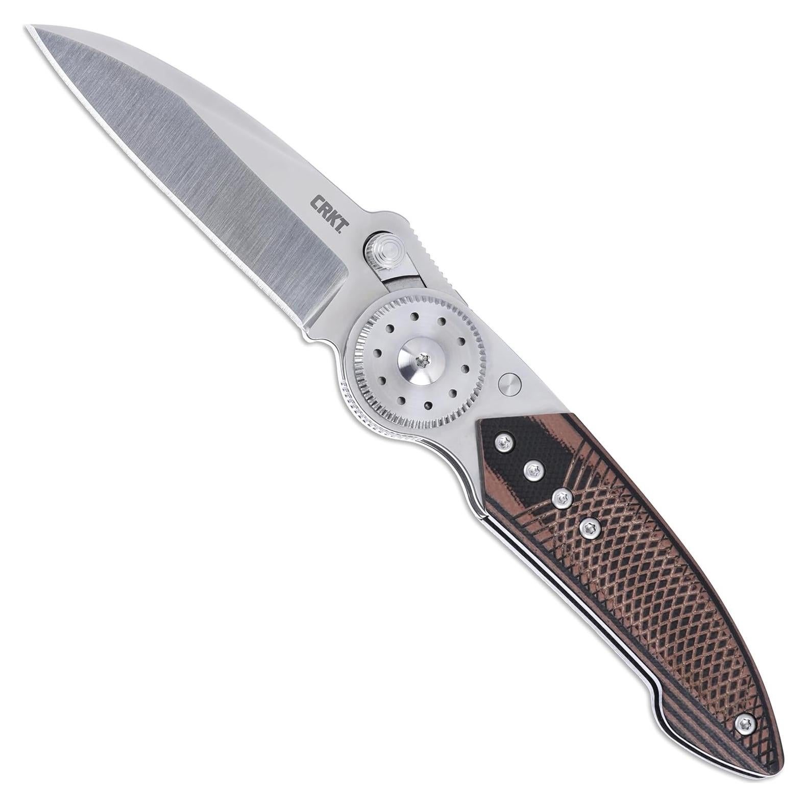 Walker Blade Lock Everyday Carry EDC Folding Knife with Blade Lock: 14C28N Steel Plain Edge, Stainless Steel Handle with G10 Overlay, Pocket Clip, 4200