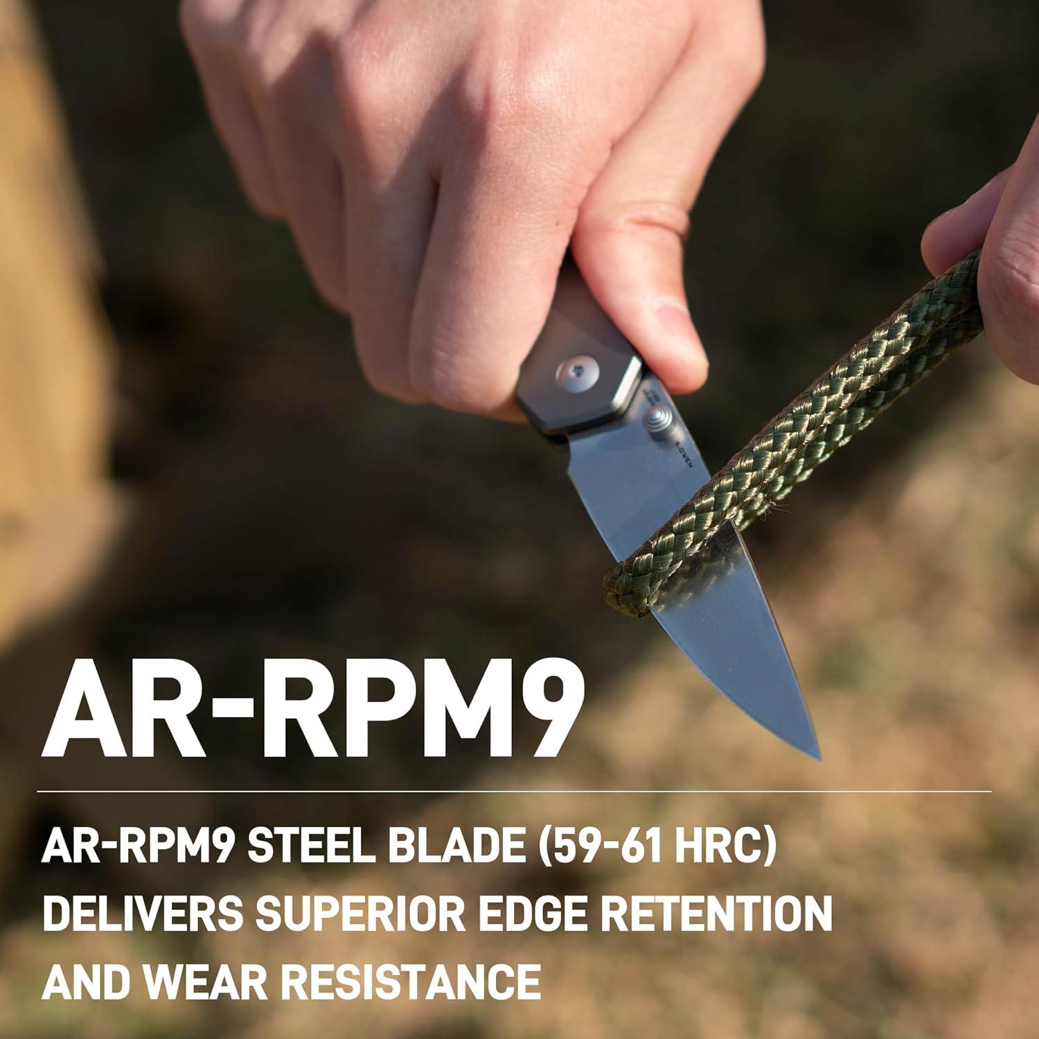 Cuchillo de Bolsillo CJRB Kain 7.49 cm Acero AR-RPM9 Aluminio