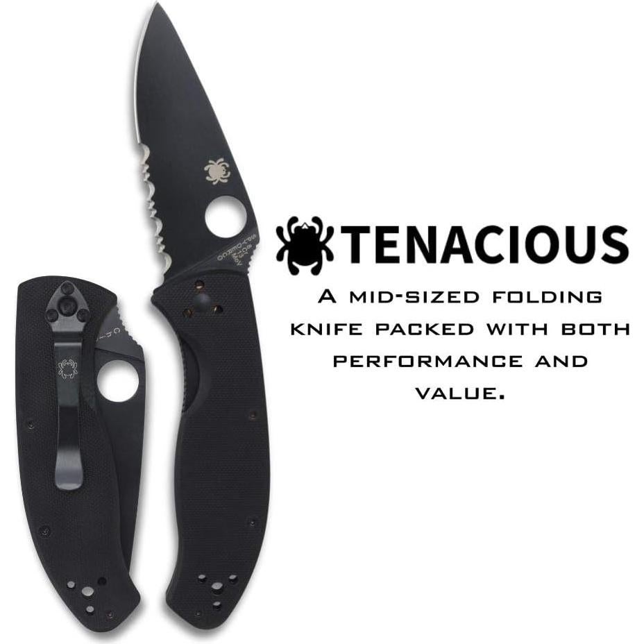 Cuchillo Plegable Spyderco Tenacious 8Cr13MoV 8.61 cm Negro