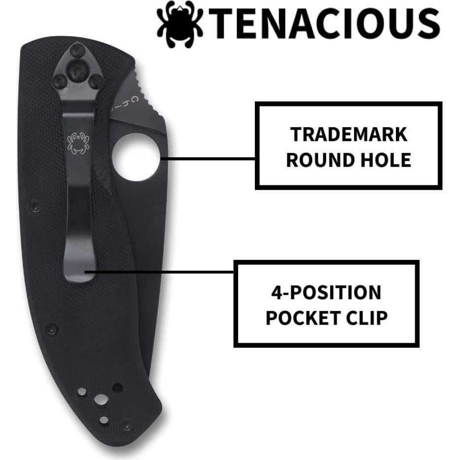 Cuchillo Plegable Spyderco Tenacious 8Cr13MoV 8.61 cm Negro
