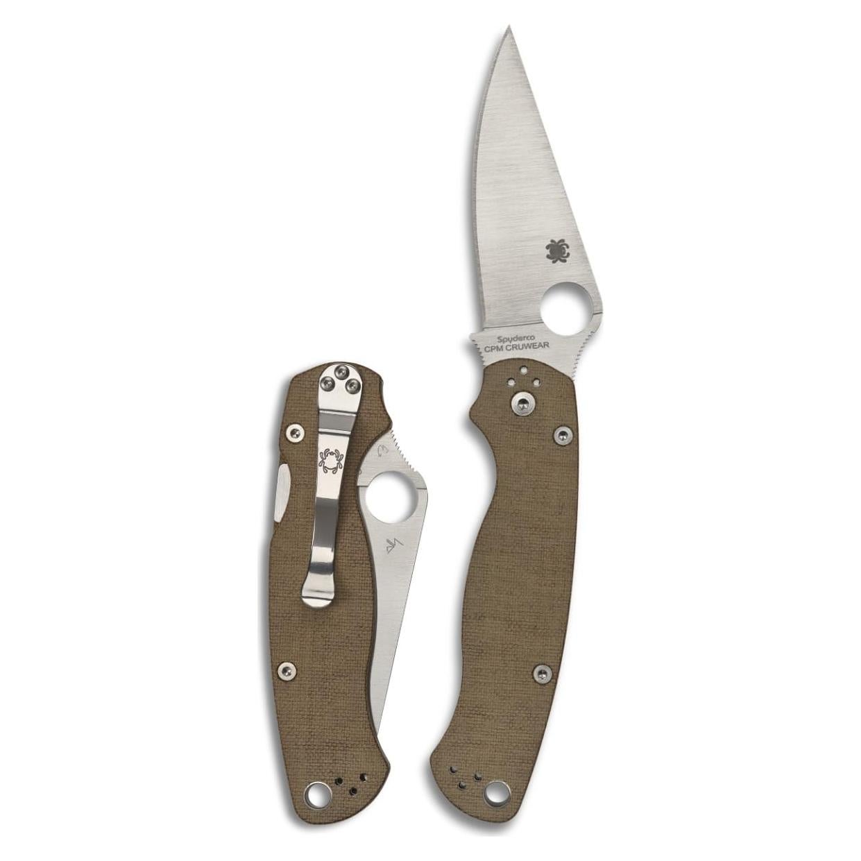 Cuchillo Spyderco Para Military 2 CPM Cru-Wear 8.81 cm Micarta