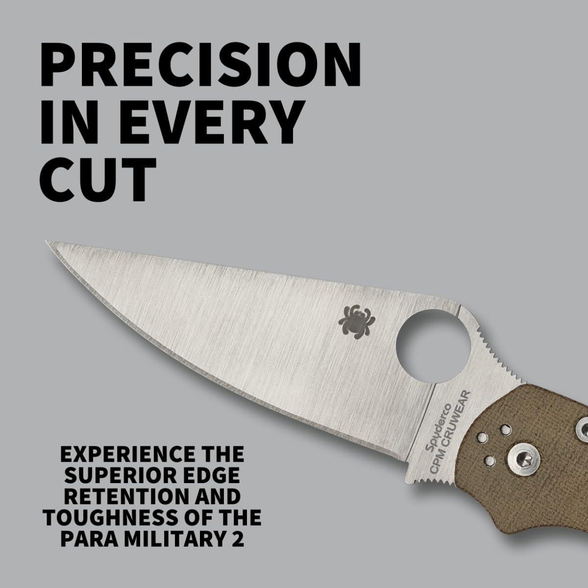 Cuchillo Spyderco Para Military 2 CPM Cru-Wear 8.81 cm Micarta