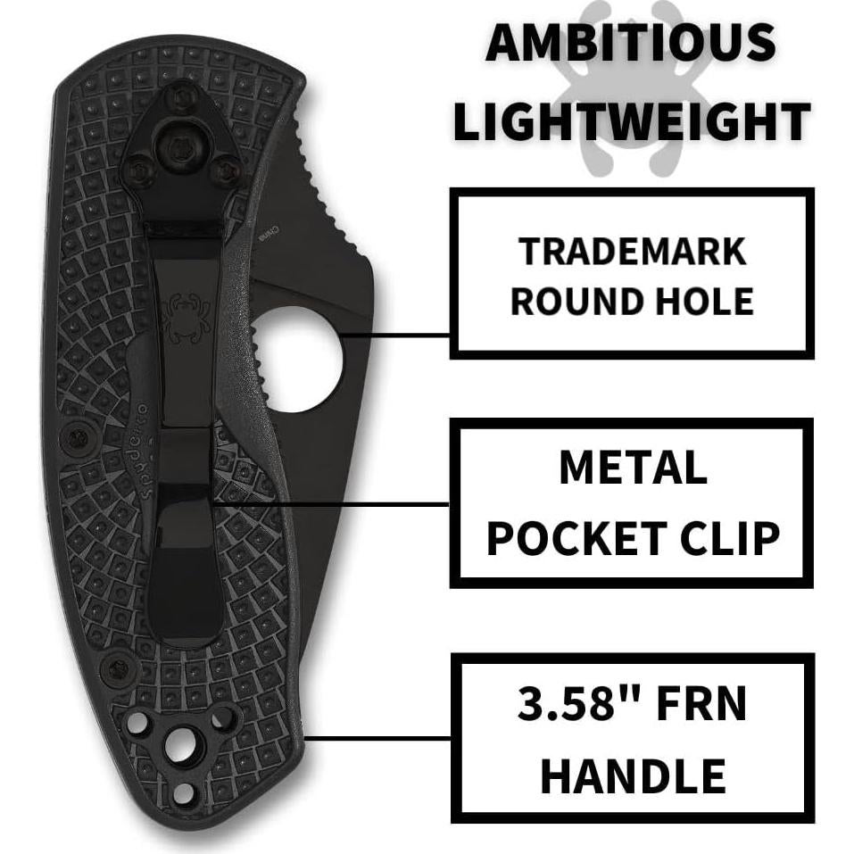Cuchillo de bolsillo Spyderco Ambitious Lightweight 5.87cm acero inoxidable
