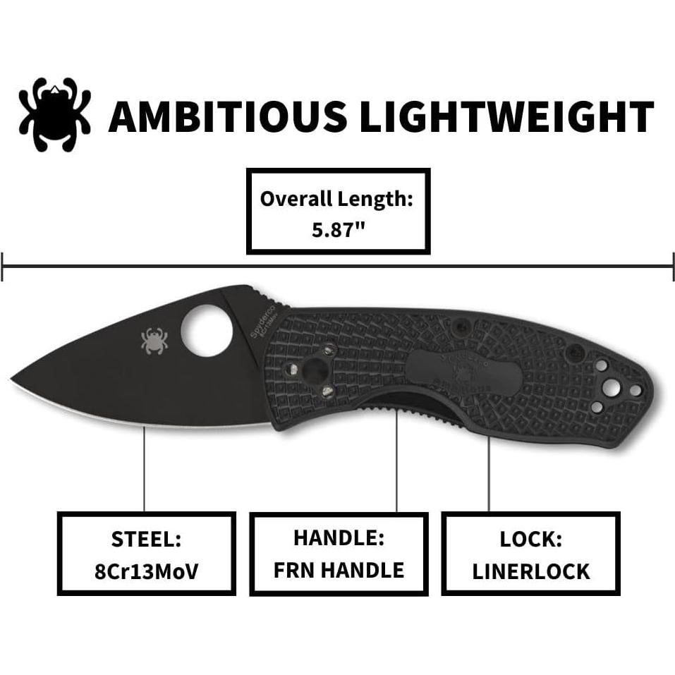Cuchillo de bolsillo Spyderco Ambitious Lightweight 5.87cm acero inoxidable