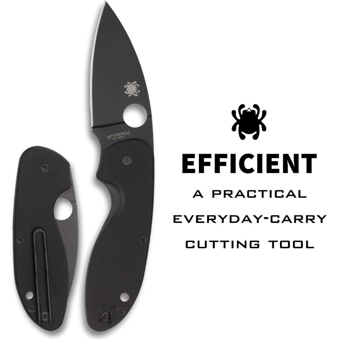 Cuchillo plegable Spyderco Efficient C216GPBBK 7.57 cm hoja negra