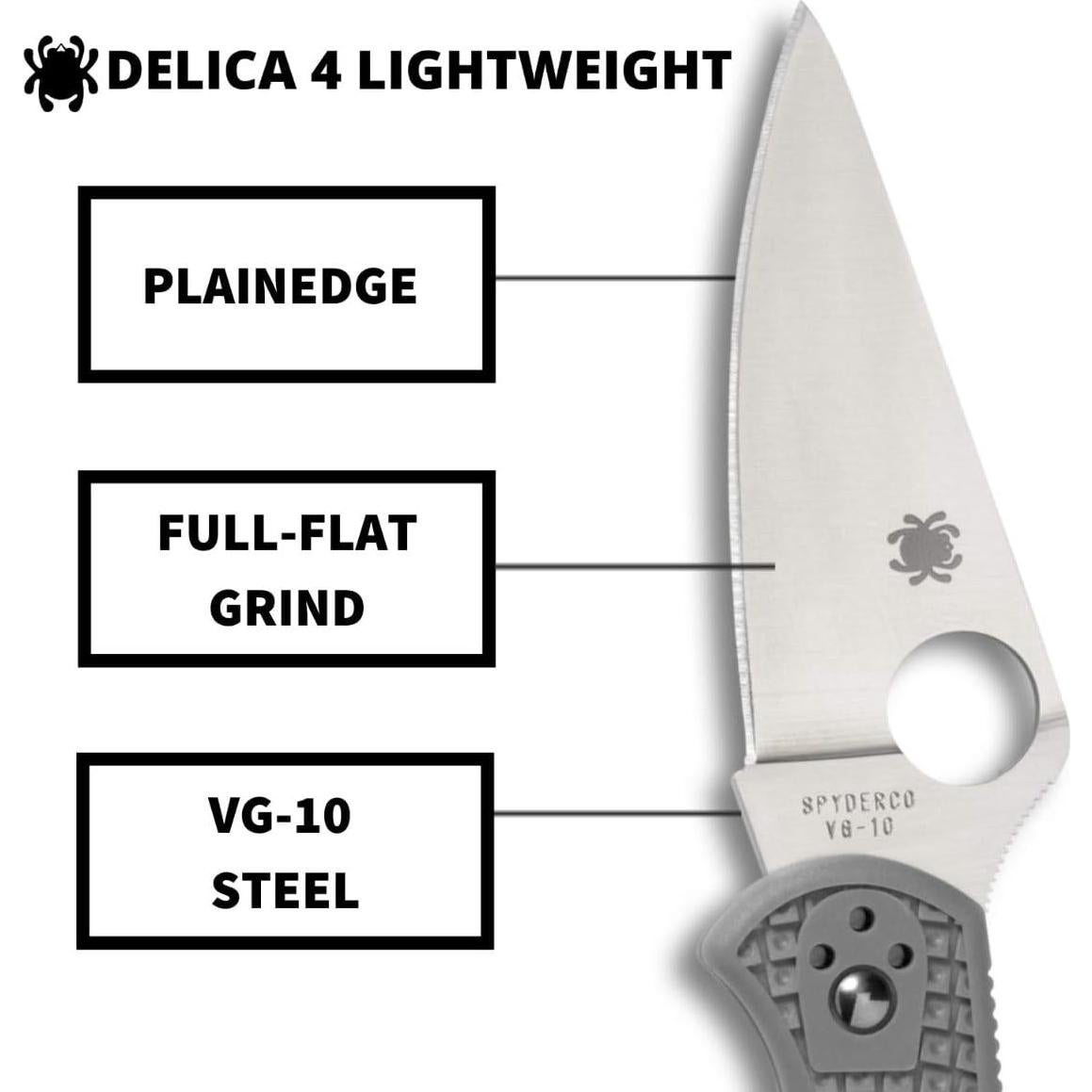 Cuchillo Plegable Spyderco Delica 4 18.1 cm Acero VG-10 Gris