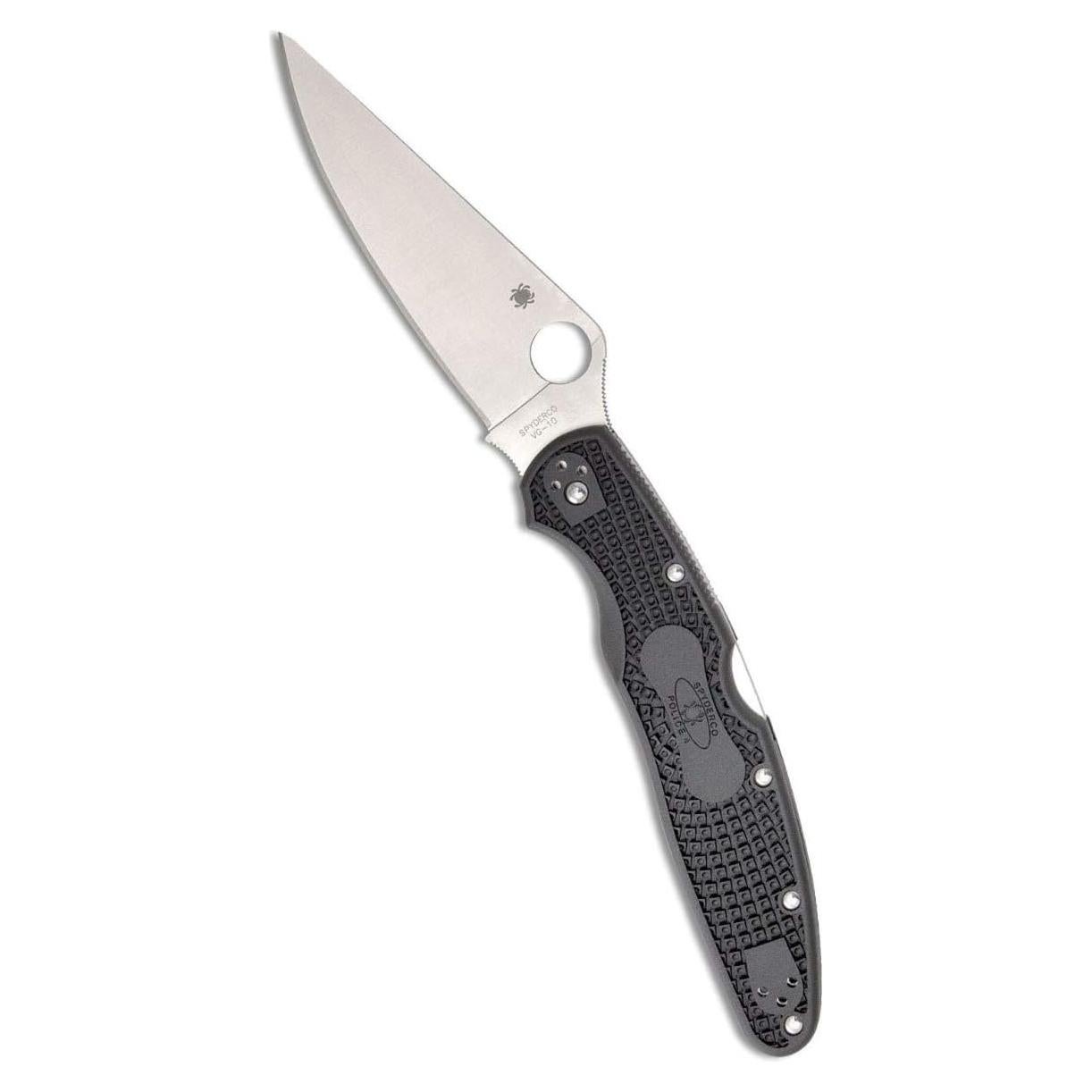 Cuchillo Plegable Spyderco Police 4 - Mango FRN Negro, Hoja 11.43 cm