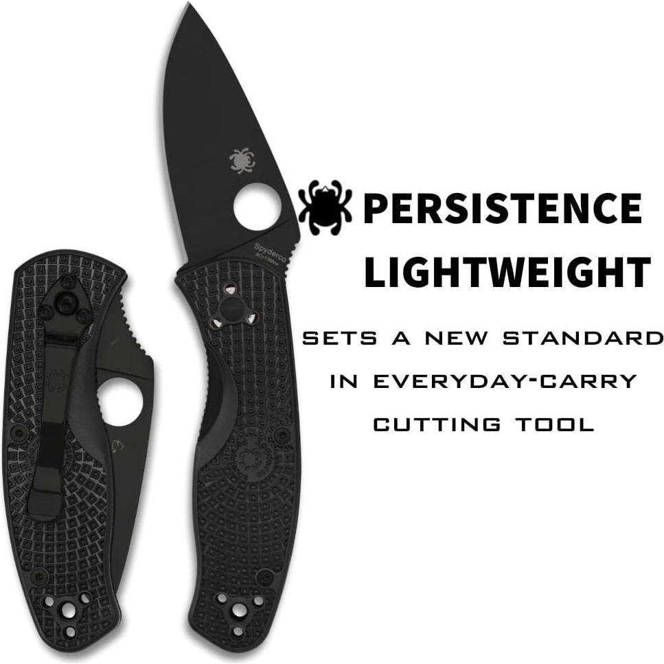 Cuchillo de bolsillo Spyderco Persistence Lightweight - Hoja negra 8Cr13MoV