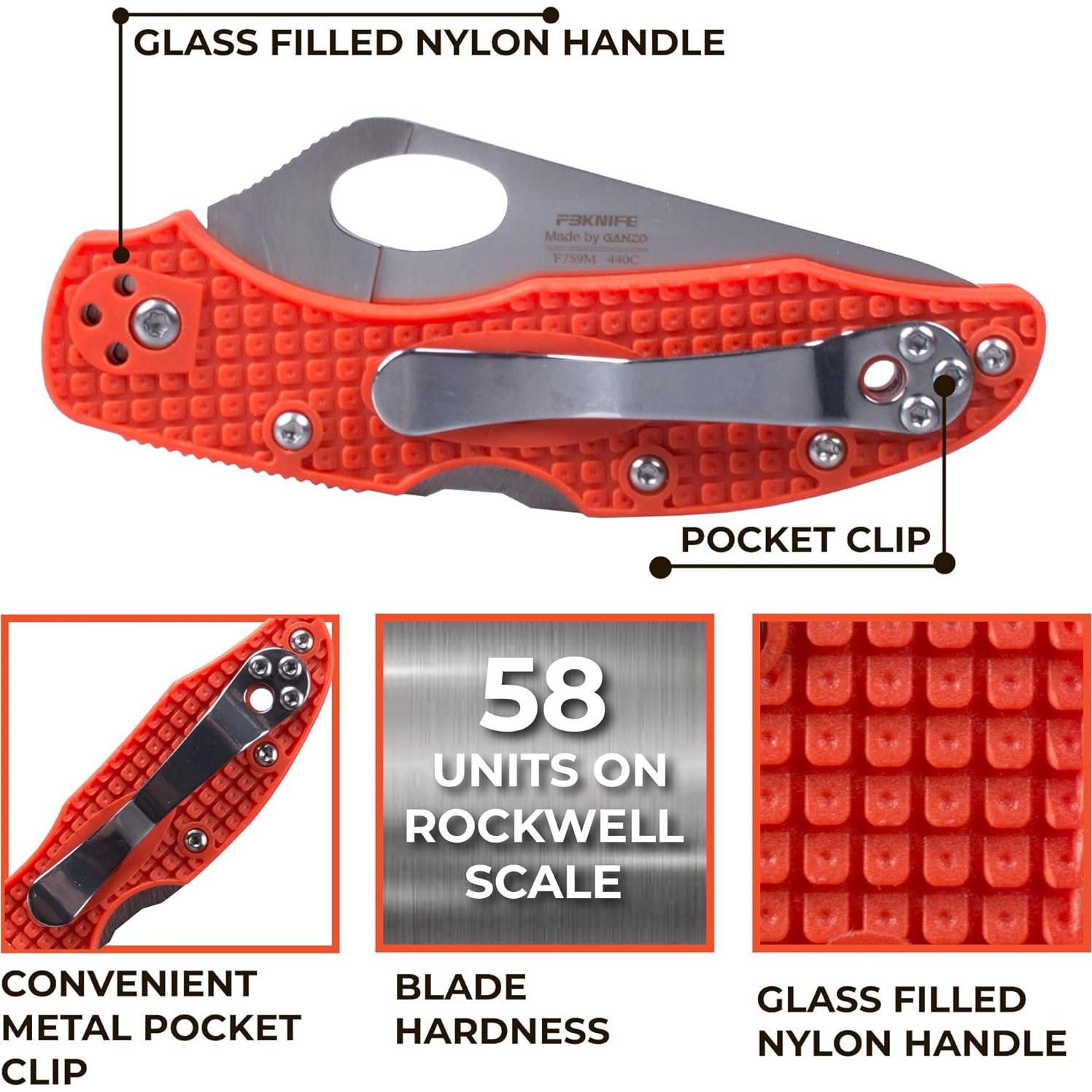 Cuchillo Plegable Ganzo Firebird F759M Acero Inoxidable 440C Naranja