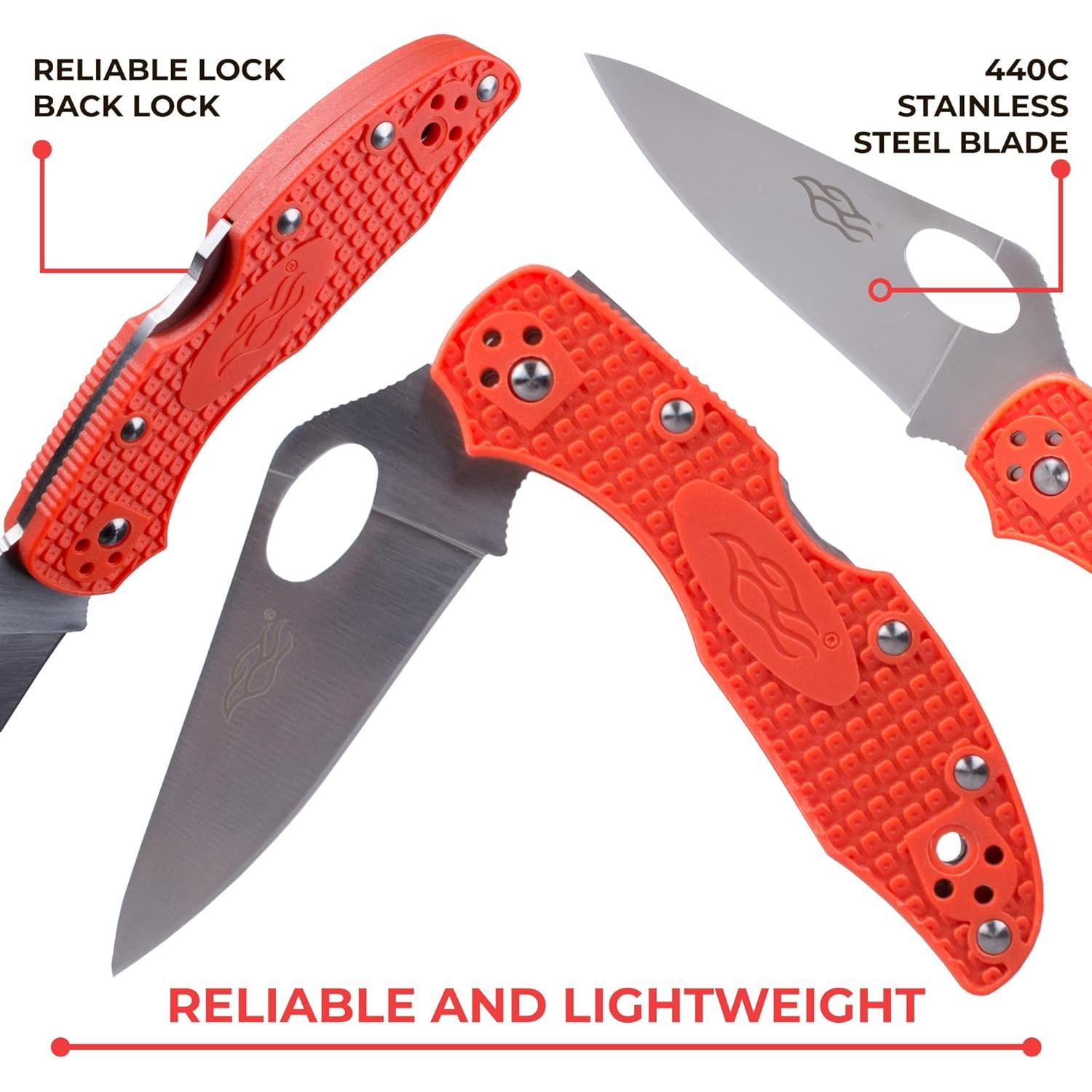 Cuchillo Plegable Ganzo Firebird F759M Acero Inoxidable 440C Naranja