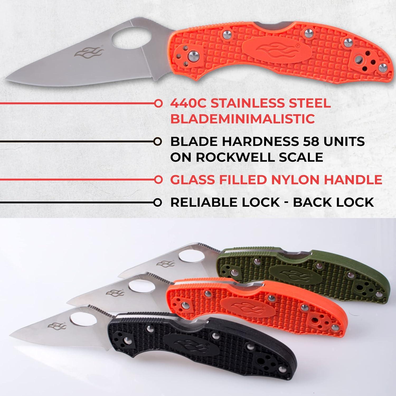 Cuchillo Plegable Ganzo Firebird F759M Acero Inoxidable 440C Naranja