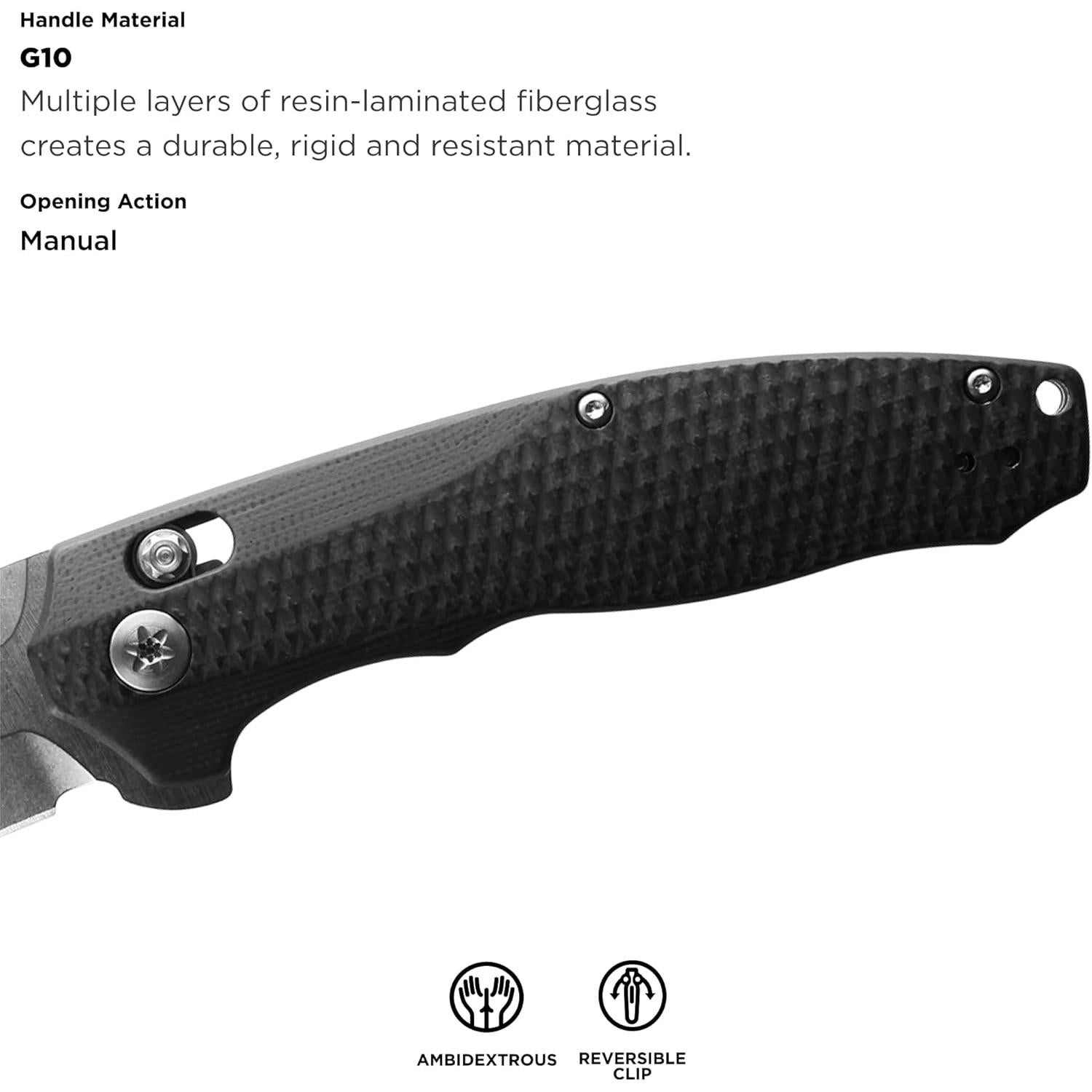 Cuchillo EDC Benchmade Vector 495 con Mango G10 Negro