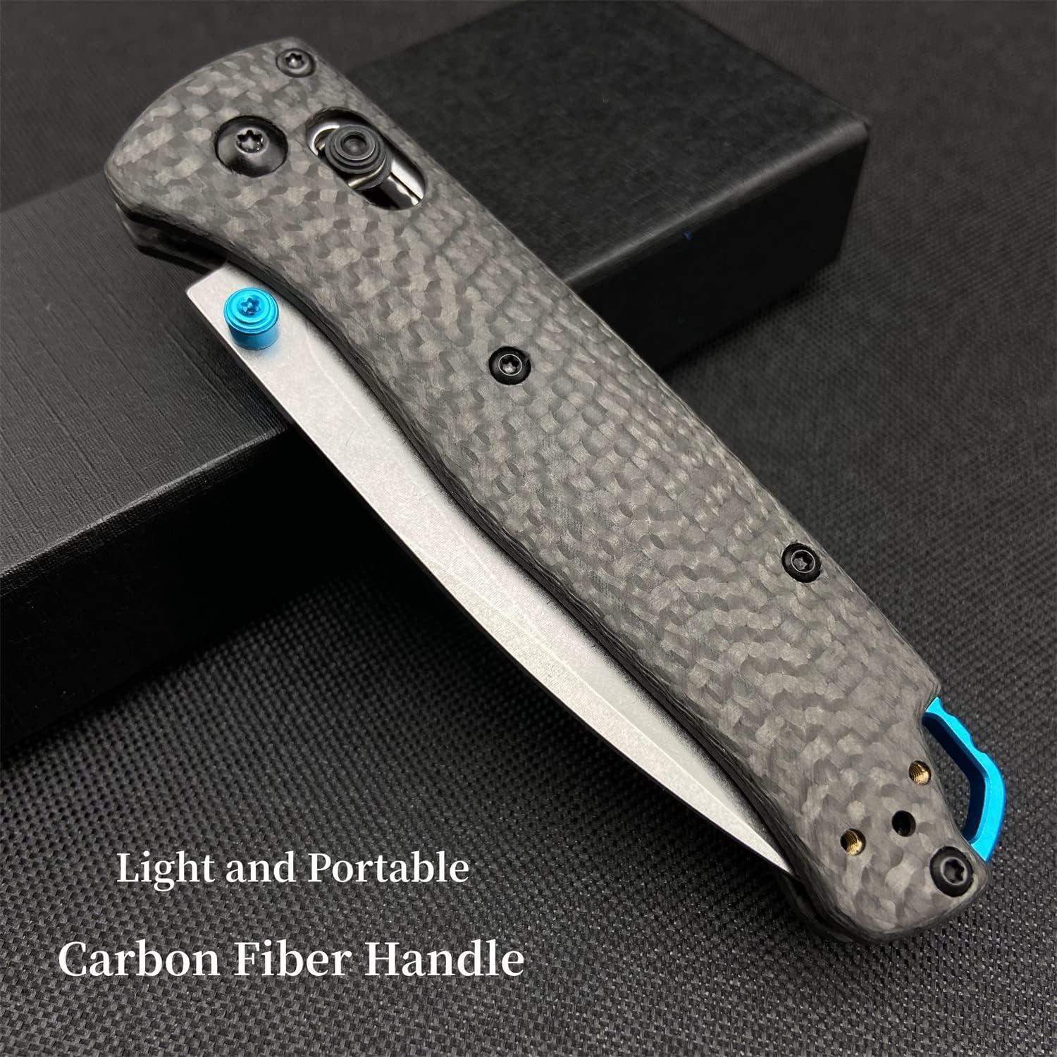 Cuchillo de bolsillo HUAAO EDC 8Cr13MoV fibra de carbono