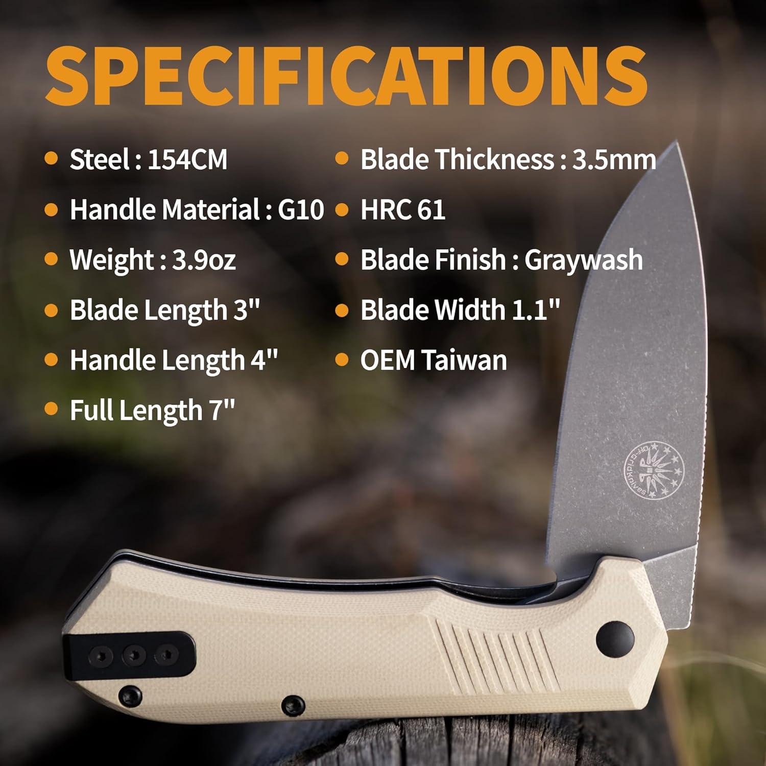Cuchillo Plegable Off-Grid Stinger EDC 7.62 cm Acero 154CM