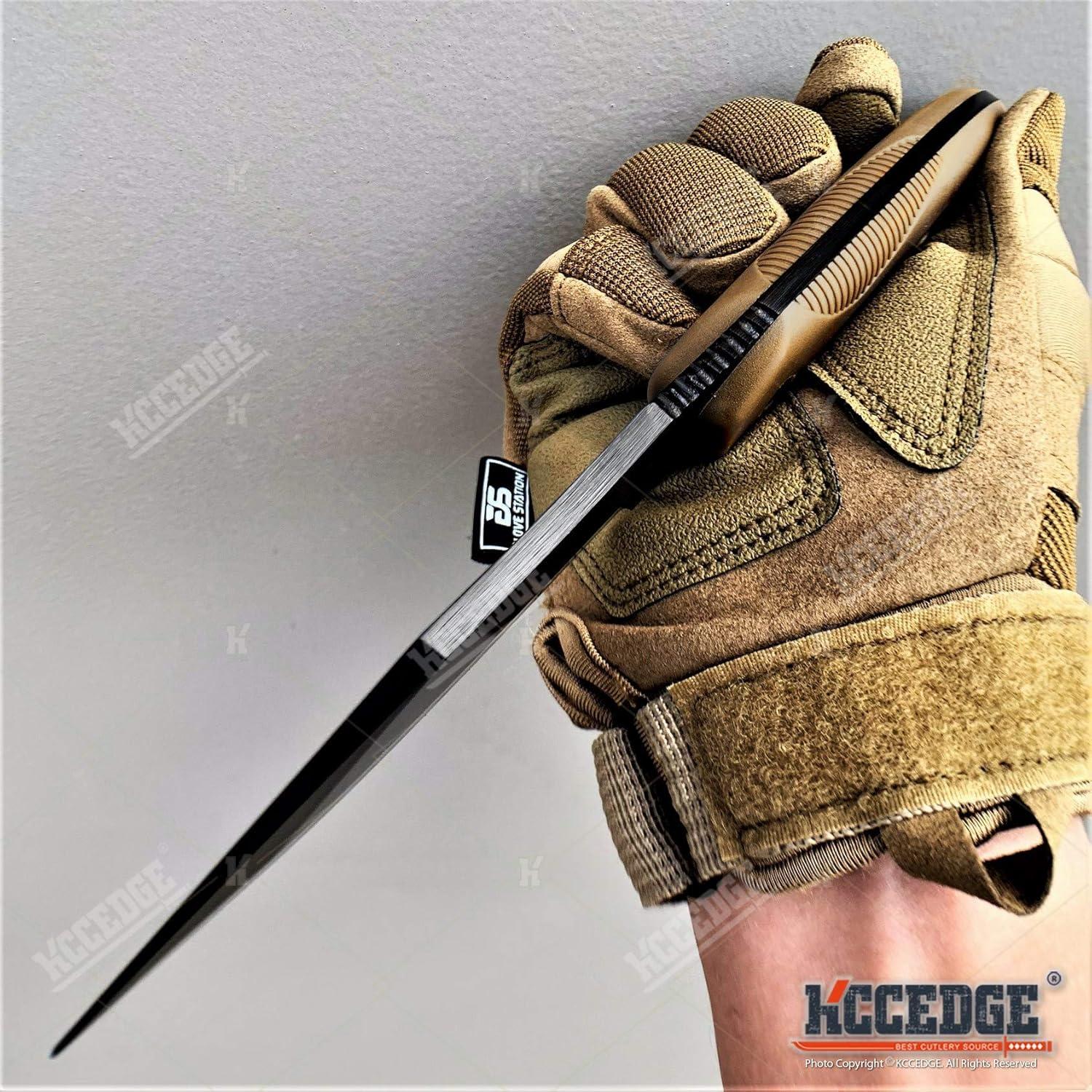 Cuchillo Táctico KCCEDGE 9" Hoja Fija Acero Inoxidable