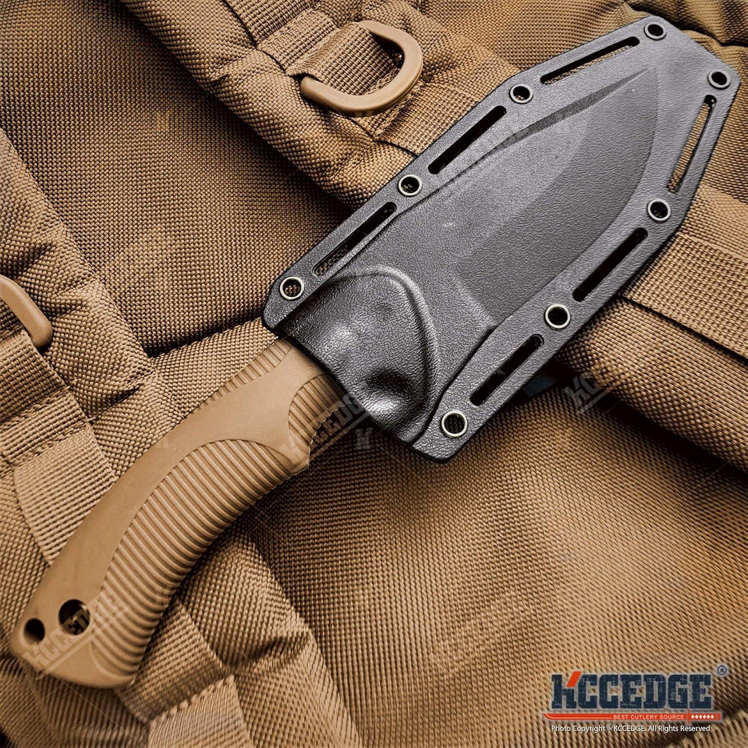 Cuchillo Táctico KCCEDGE 9" Hoja Fija Acero Inoxidable