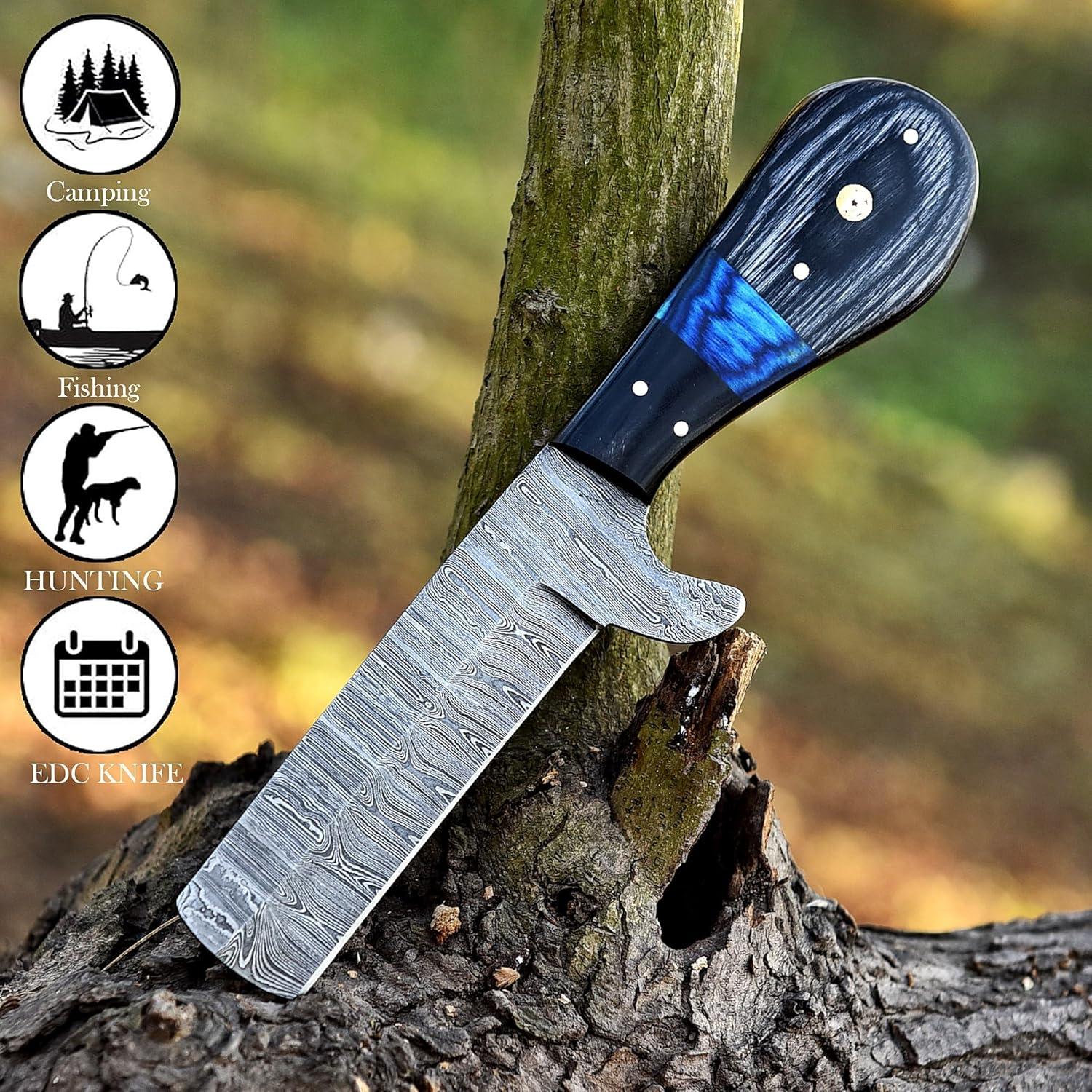 Cuchillo de Caza Knife Stack KS2092 Damasco 20.32 cm con Funda