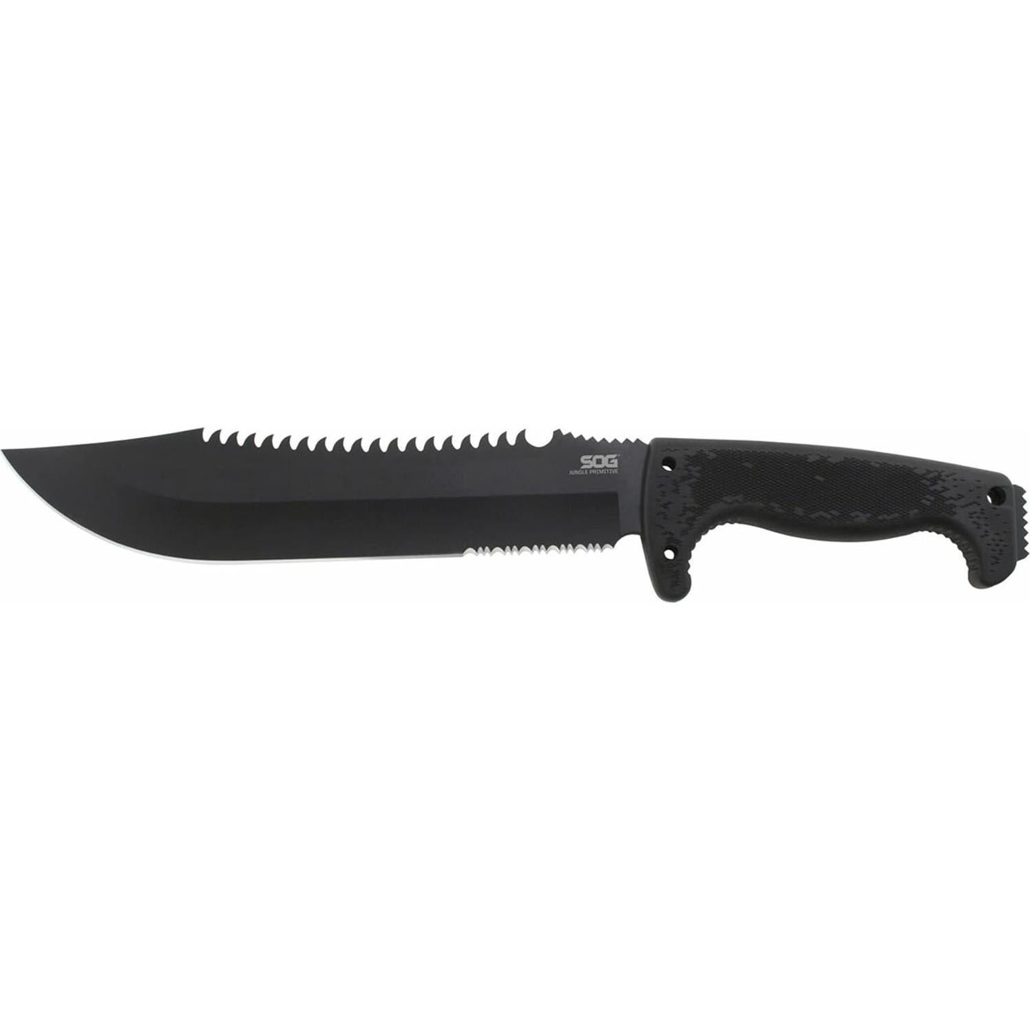 Machete Táctico SOG Jungle Primitive 38.86 cm Acero Negro
