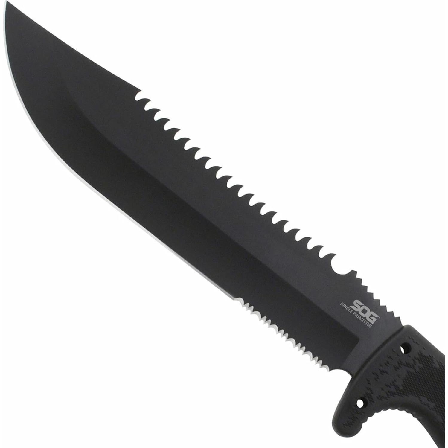 Machete Táctico SOG Jungle Primitive 38.86 cm Acero Negro