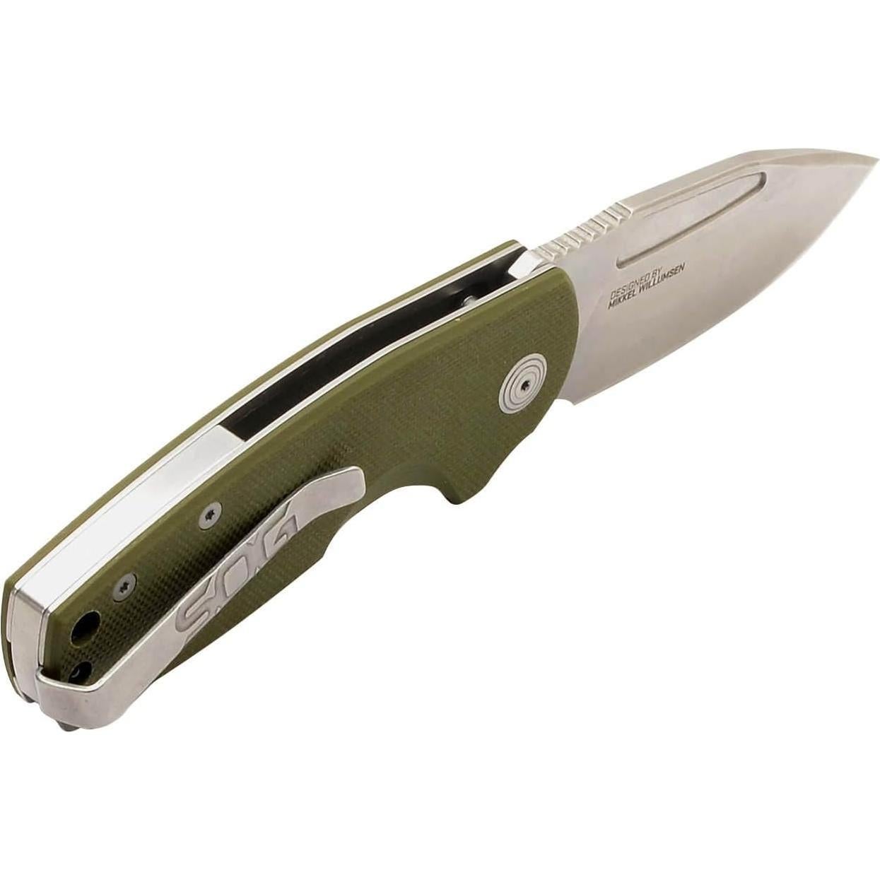 Cuchillo Plegable SOG Stout SJ Verde OD 7.62 cm Acero D2