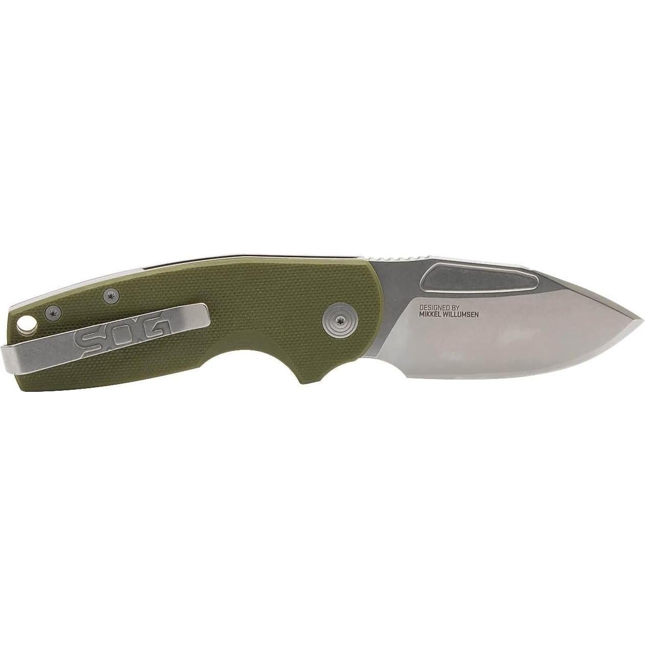 Cuchillo Plegable SOG Stout SJ Verde OD 7.62 cm Acero D2