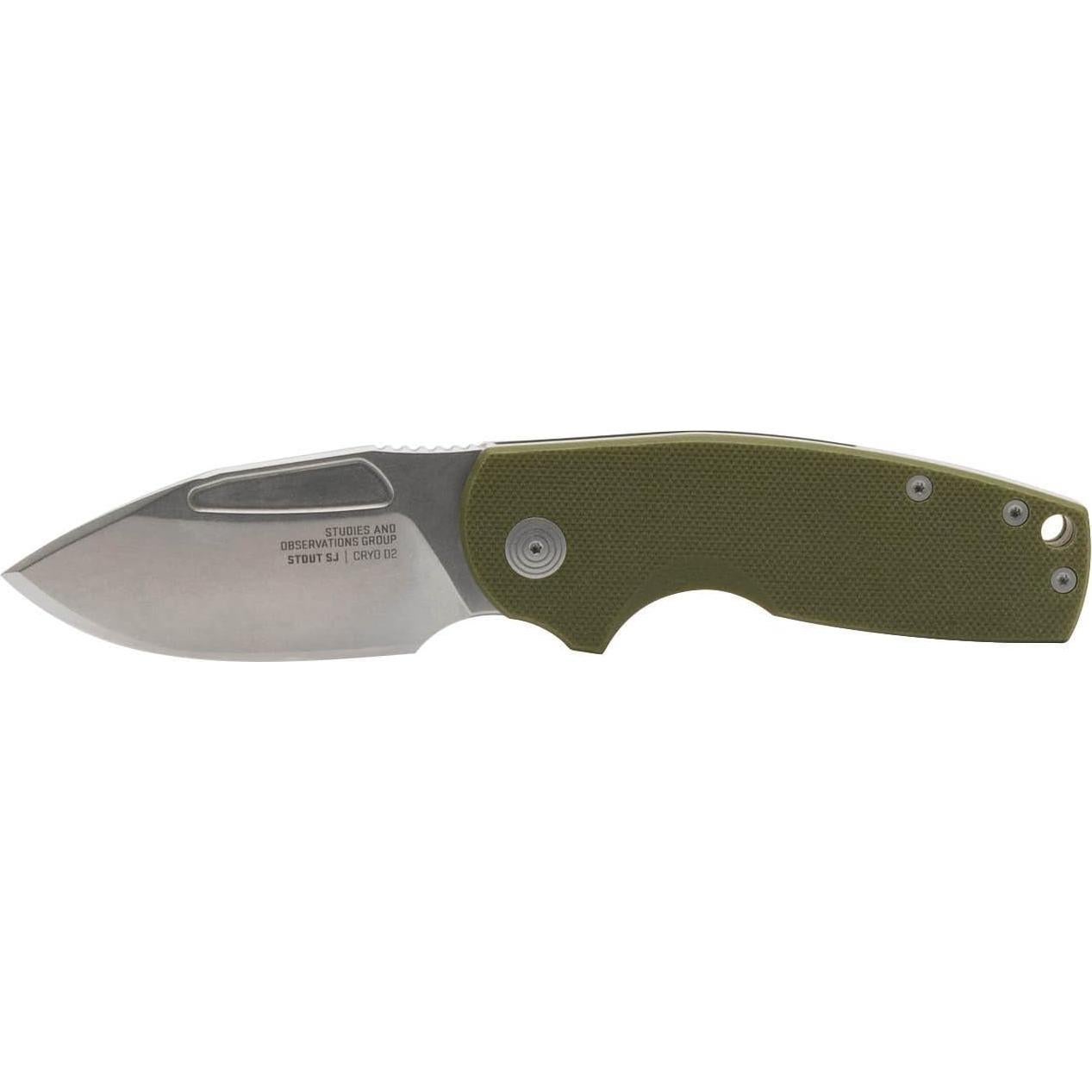 Cuchillo Plegable SOG Stout SJ Verde OD 7.62 cm Acero D2