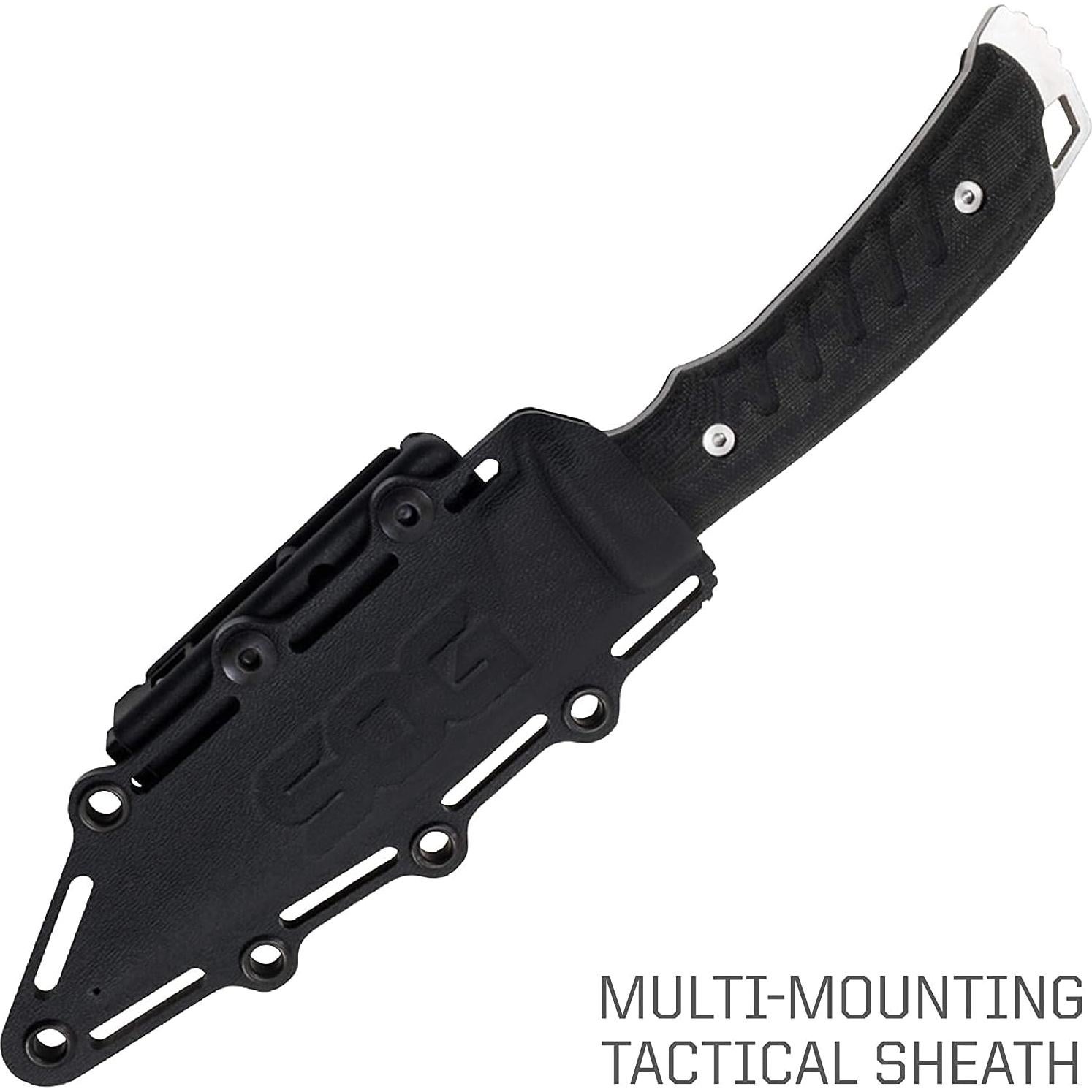 Pillar Fixed Blade Knife- Full Tang 5 Inch S35VN Steel Blade Survival Knife, w/ Linen Micarta Handle and Kydex Sheath, Made in the USA (UF1001-BX)