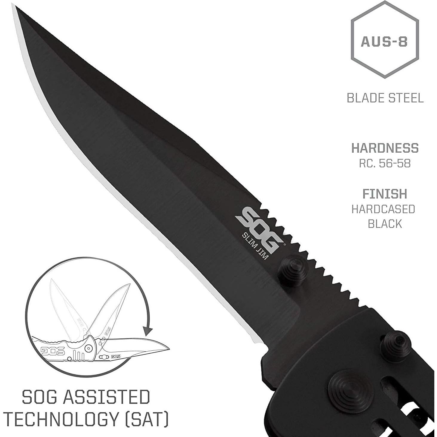 Cuchillo Plegable SOG SlimJim SJ32-CP Acero Inoxidable 5.08 cm