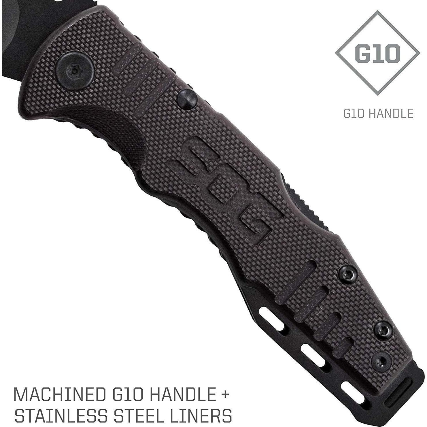 Cuchillo Plegable SOG Salute Mini Negro 3.1" Acero Inoxidable