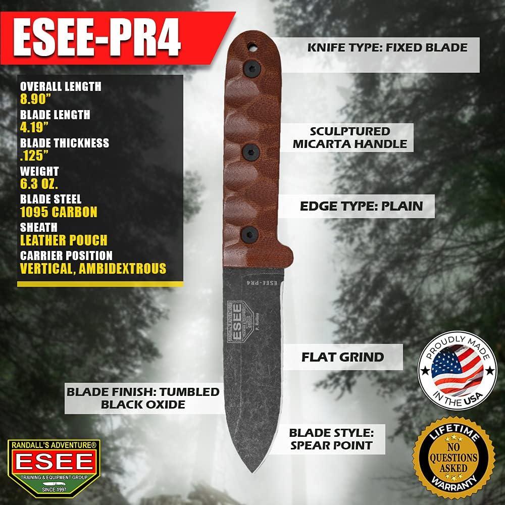 Cuchillo de Supervivencia ESEE PR4 - Hoja Fija 10.16 cm