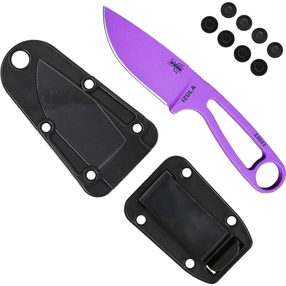 Cuchillo de Supervivencia ESEE Izula Púrpura con Funda Negra