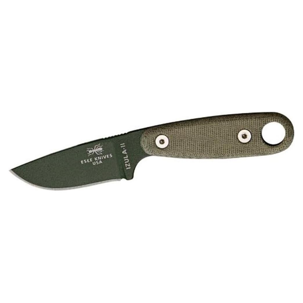 Cuchillo ESEE Izula-II Verde Oliva con Funda y Clip