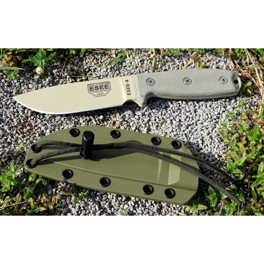 Cuchillo ESEE 4P-DT Tan Desierto con Funda de Polímero