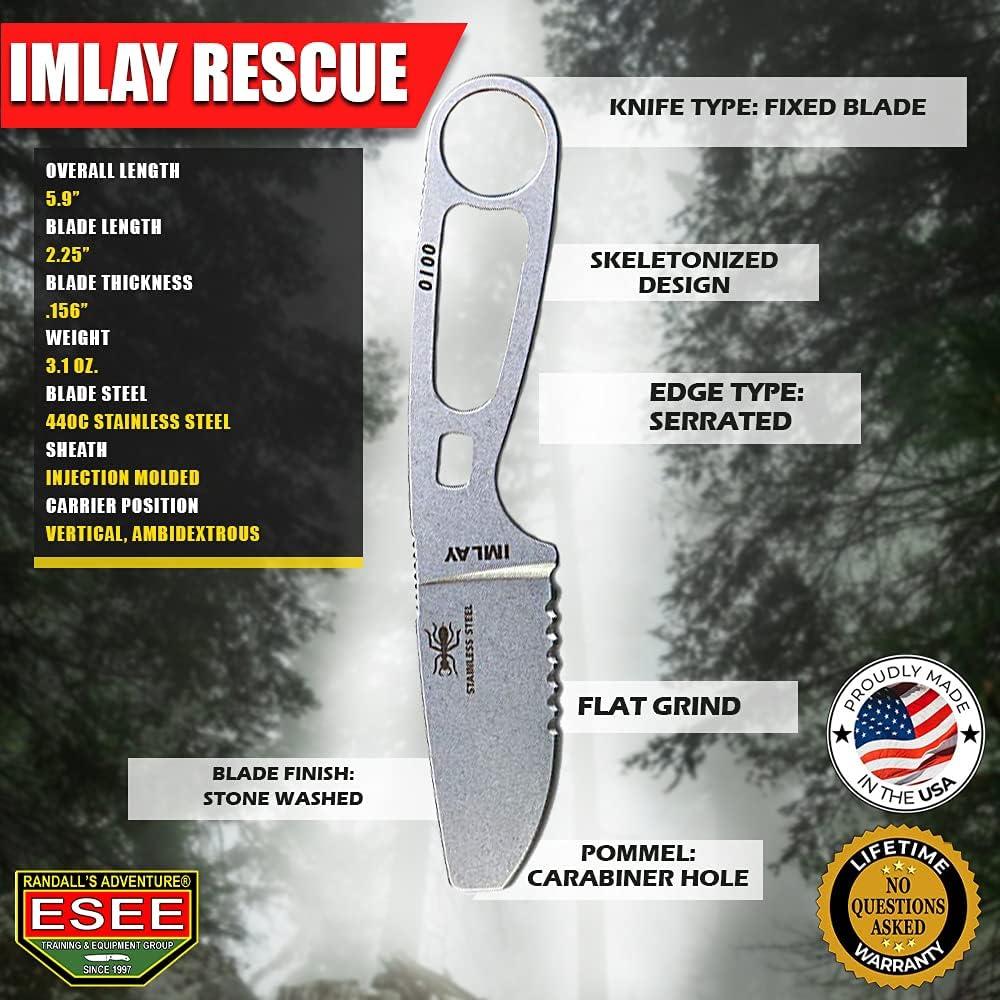 Cuchillo de Rescate ESEE Imlay 5.7 cm Acero Inoxidable 440C