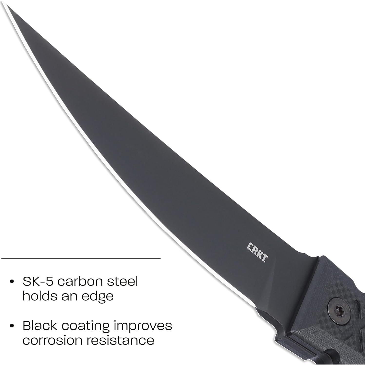 HZ4 Getting Things Done Fixed Blade Knife with Sheath: SK-5 Steel Plain Edge Blade, G10 Handle, 2924