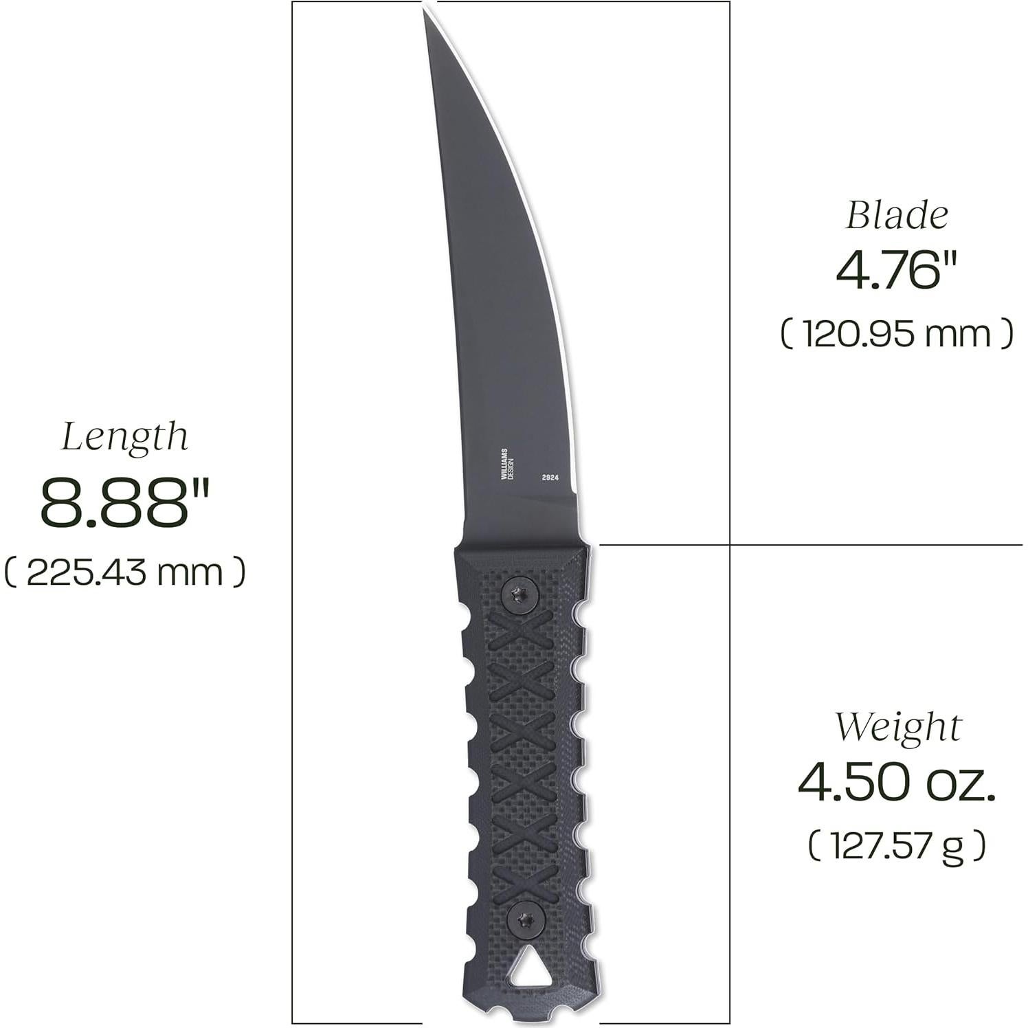 HZ4 Getting Things Done Fixed Blade Knife with Sheath: SK-5 Steel Plain Edge Blade, G10 Handle, 2924