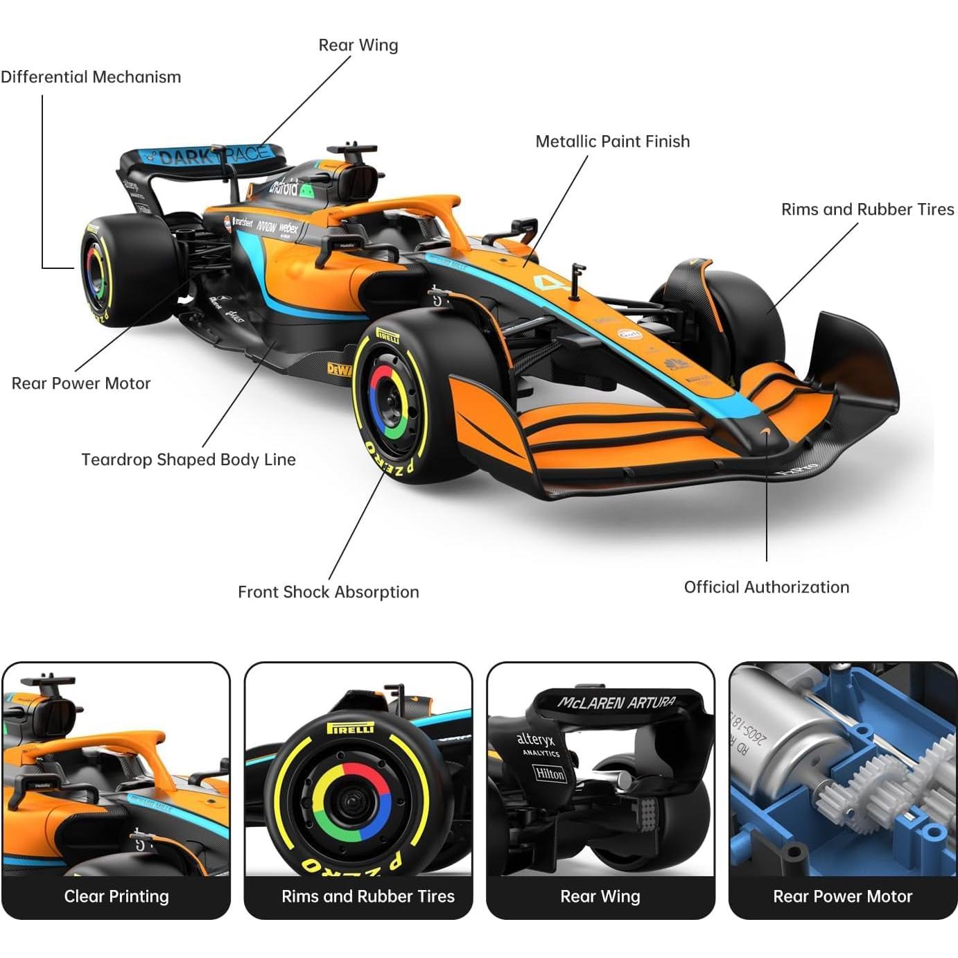 Coche RC McLaren F1 MCL36 Rastar 1:18 Control Remoto