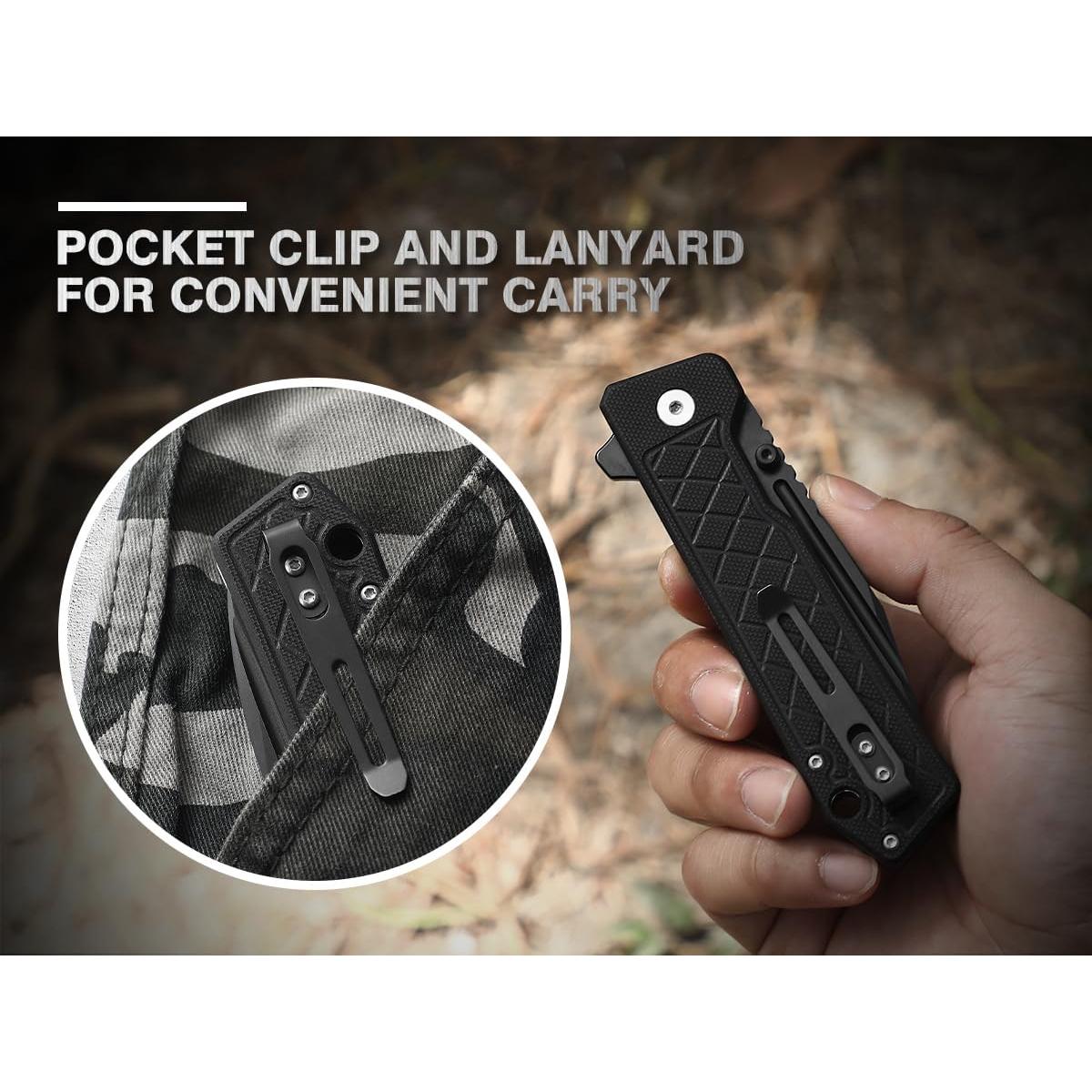 Cuchillo de bolsillo DRACHENADER BINGREN-JT-HEIHEI 19.9cm negro