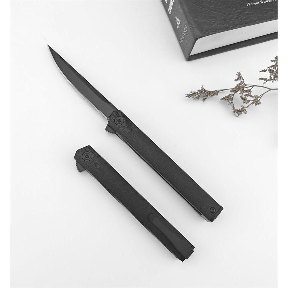 Cuchillo de bolsillo HUAAO CEO 7097, EDC negro, 19.69 cm