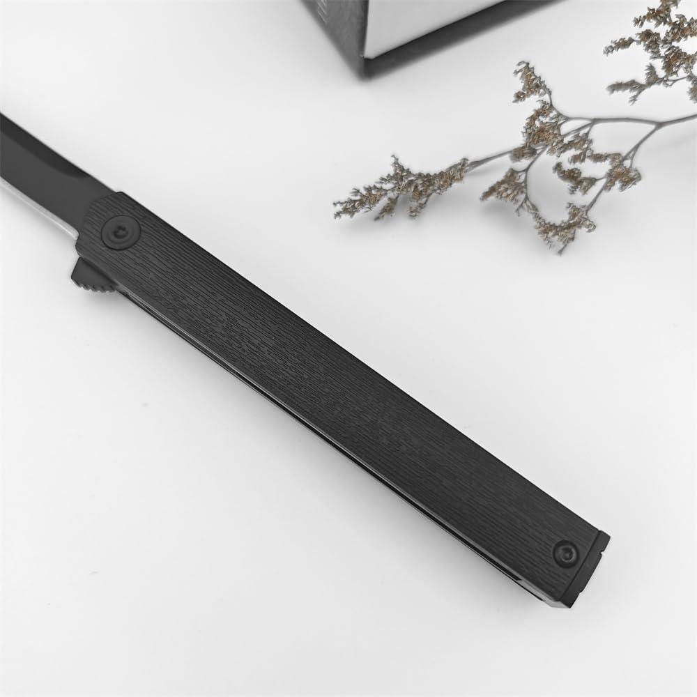 Cuchillo de bolsillo HUAAO CEO 7097, EDC negro, 19.69 cm