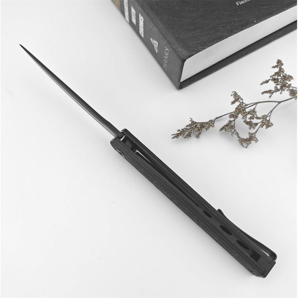 Cuchillo de bolsillo HUAAO CEO 7097, EDC negro, 19.69 cm