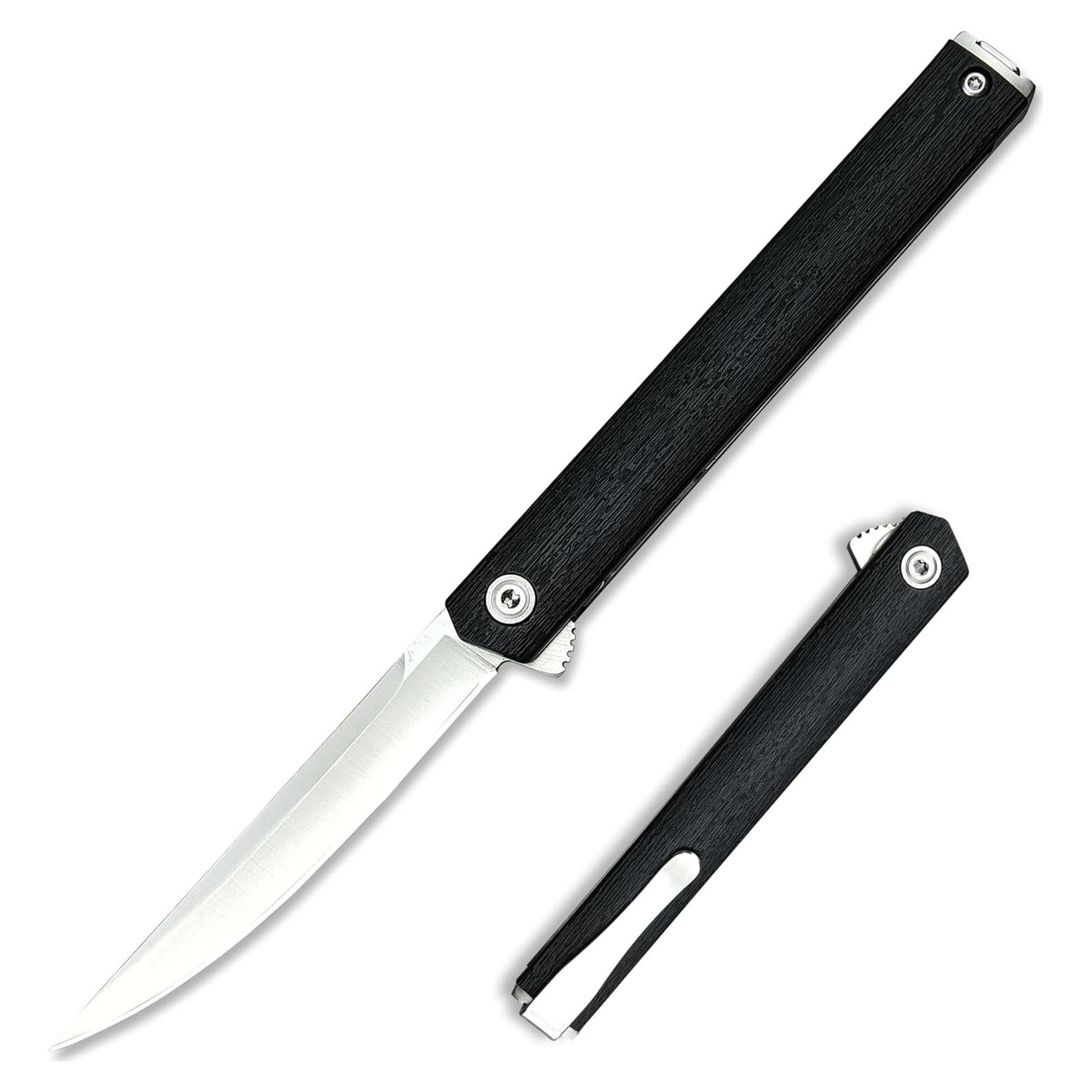 Cuchillo Plegable CEO HUAAO 19.7 cm Acero 8Cr13Mov Hoja Plateada