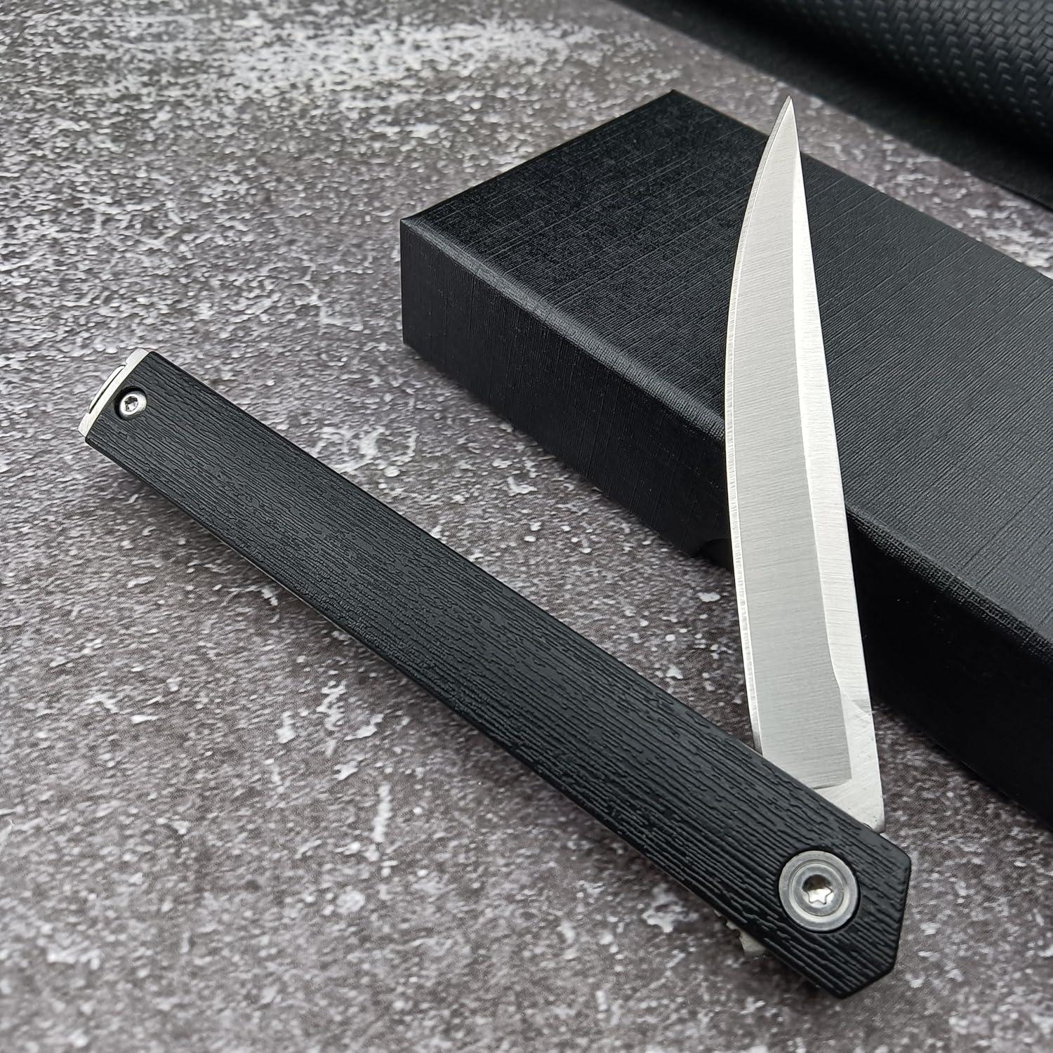 Cuchillo Plegable CEO HUAAO 19.7 cm Acero 8Cr13Mov Hoja Plateada